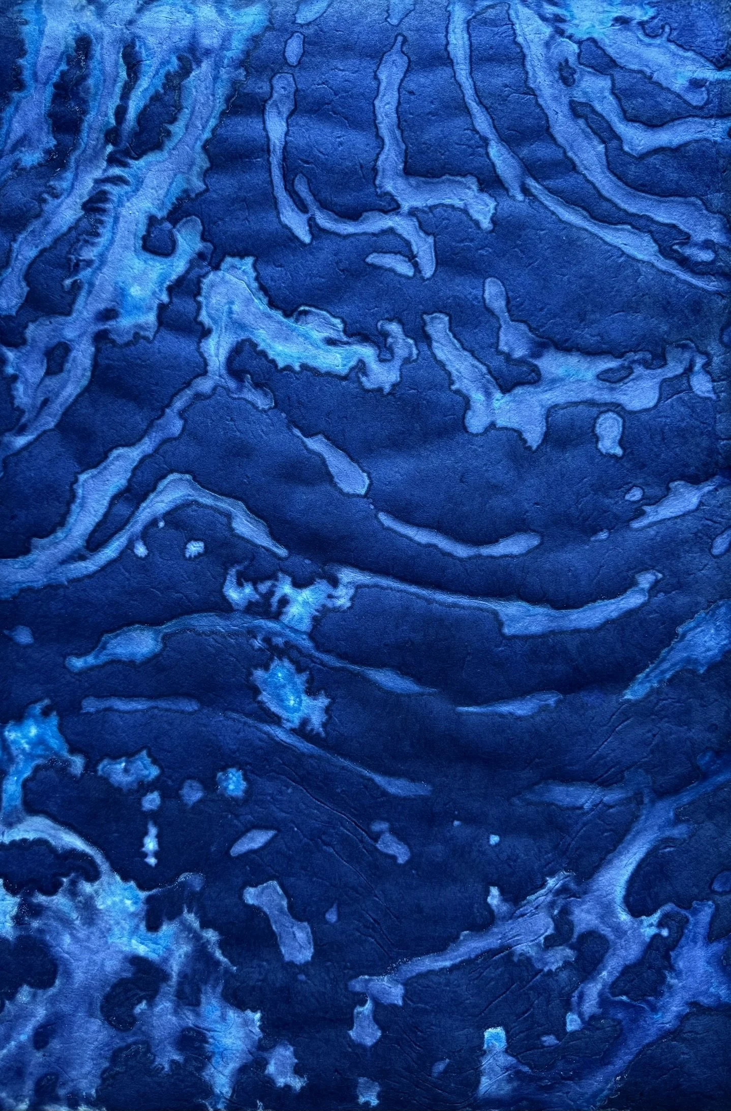 Nagare (流れ) – Flow, 2025. Mixed media on paper — 50.5 x 75.5 cm