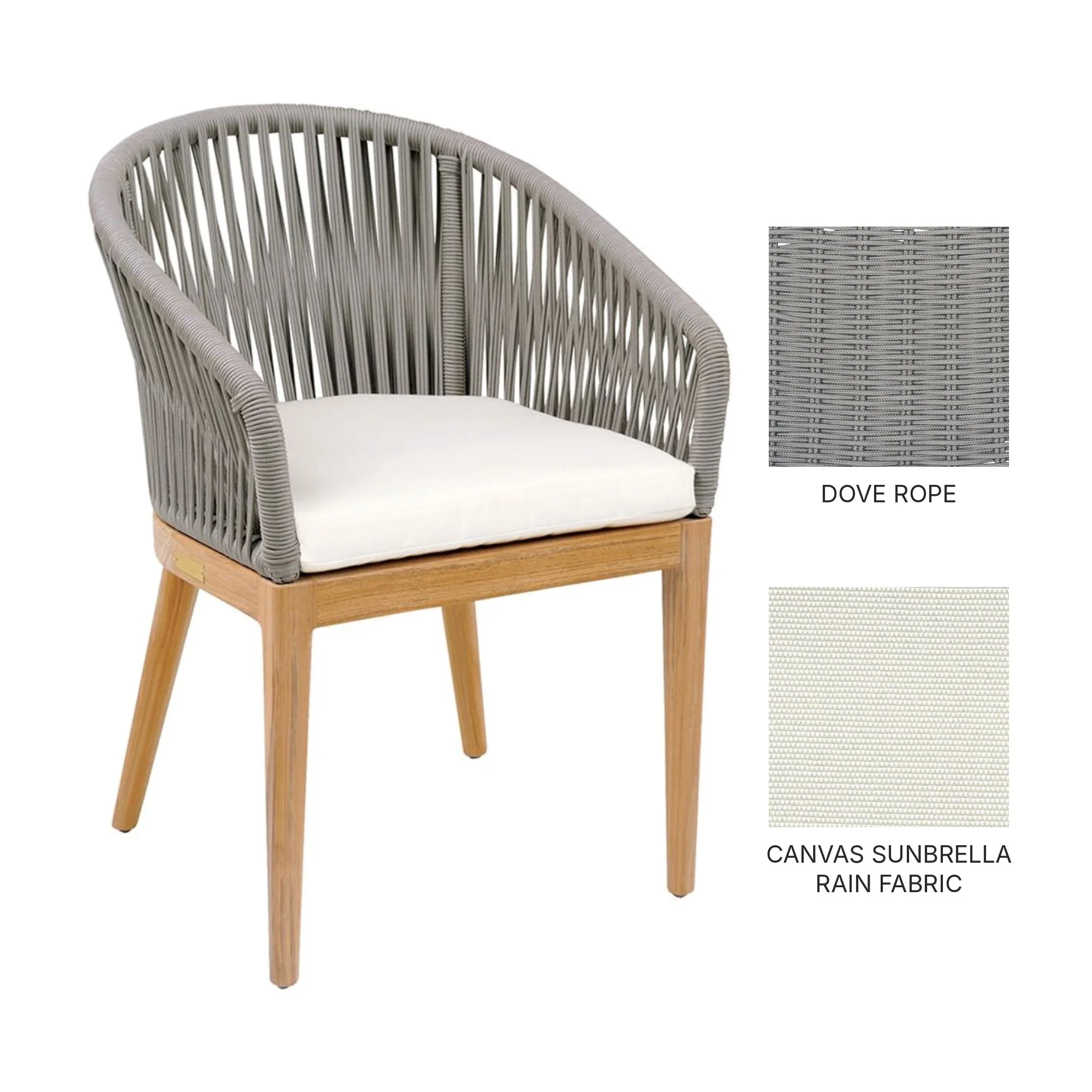 Lucia Dining Chair Dove Rope with Canvas Sunbrella Rain Fabric Cushion.jpg (Copy)