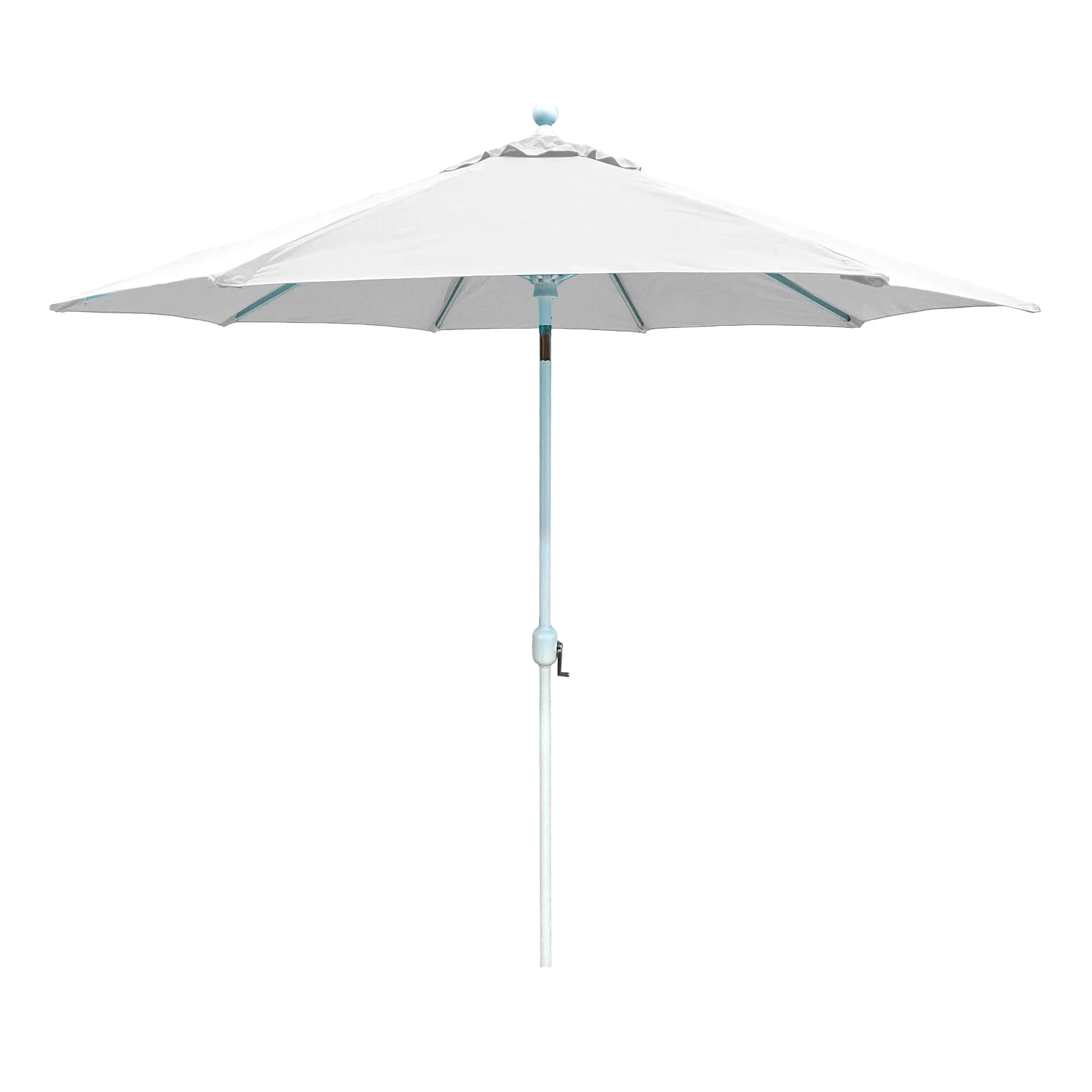 Classic White Aluminum Crank Umbrella with Tilt