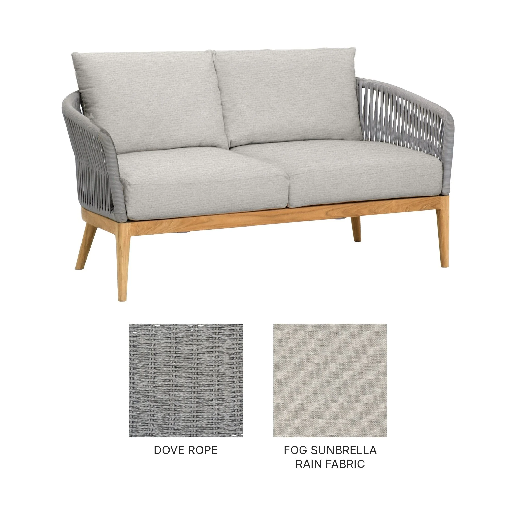 Lucia Settee Dove Rope with Fog Sunbrella Rain Fabric.jpg (Copy)