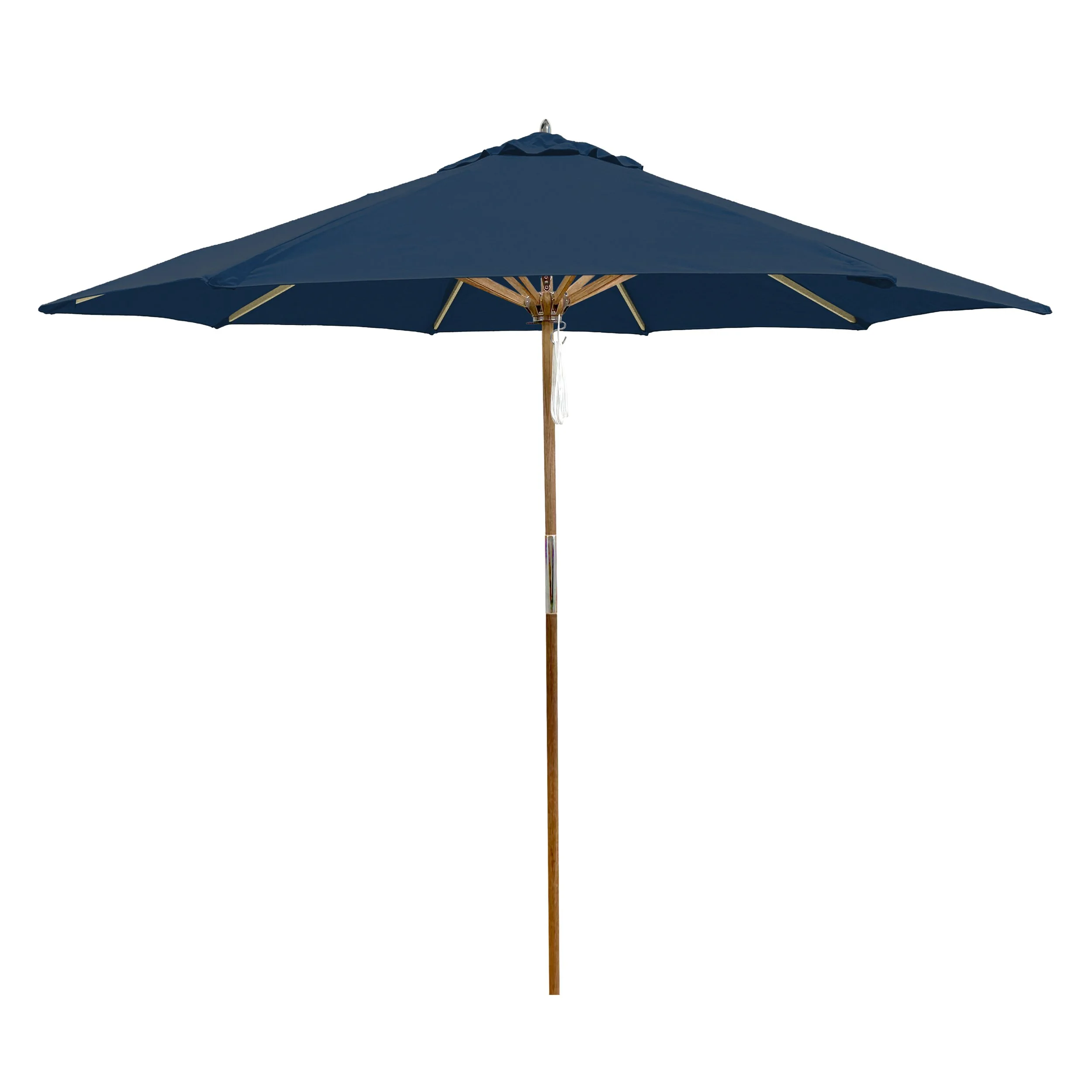 9' Teak Pulley with Navy Sunbrella.jpg