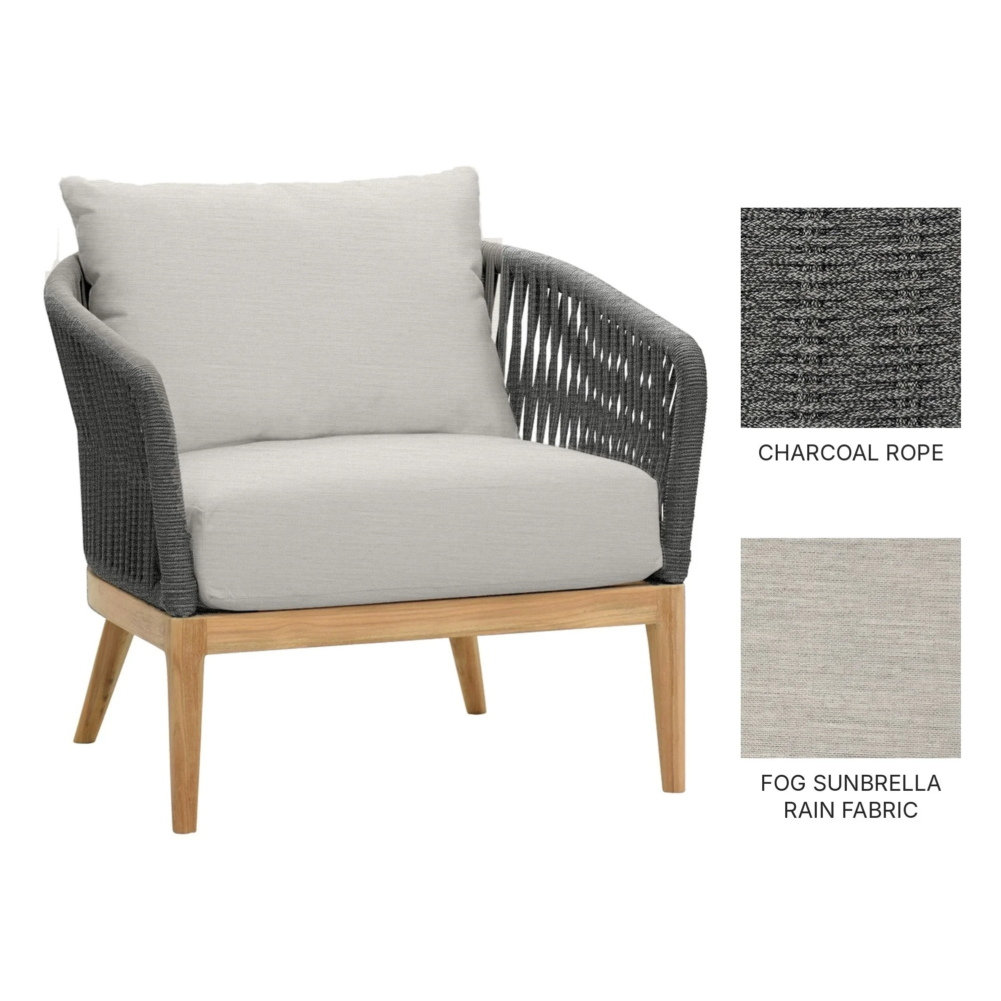 Lucia Lounge chair Charcoal with Fog Sunbrella Rain Swatch Photo.jpg (Copy)