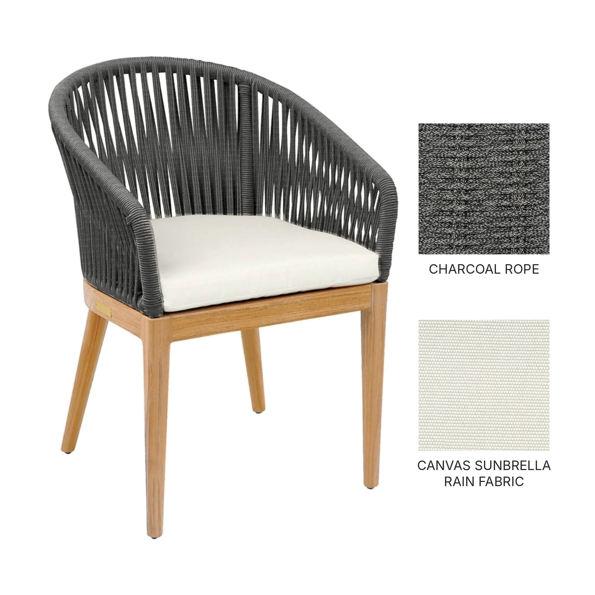 Lucia Dining Chair Charcoal Rope with Canvas Sunbrella Rain fabric cushion.jpg (Copy)