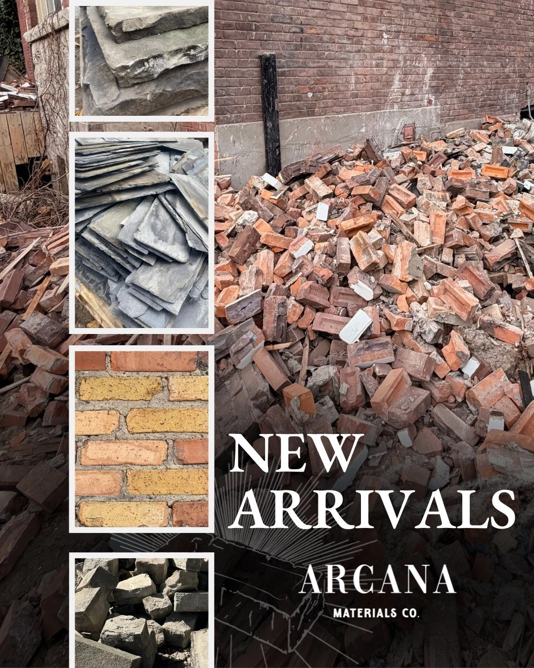 Behind the scenes, we've received some exciting new arrivals at the Arcana Materials yard. We're always on the lookout for unique heritage building materials, and this fall we've collected some real treasures. Here's a preview of what's coming into o
