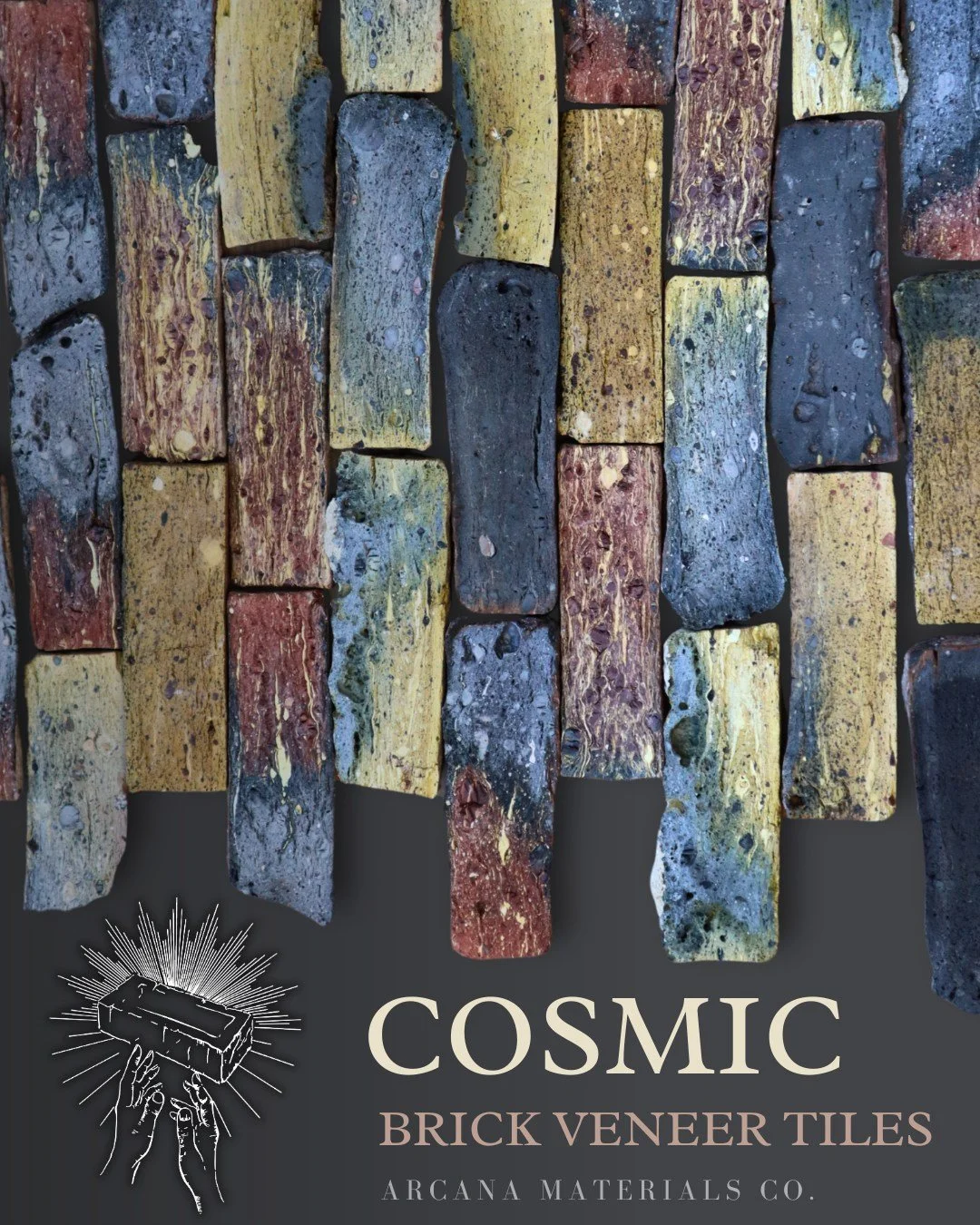 COSMIC Brick Veneer Tiles 💫

Cut from clinker bricks salvaged from a 115-year-old Toronto church, these brick veneers are one-of-a-kind and extremely special. Cosmic makes for an exceptional product not only in terms of outer-worldly aesthetic, but 