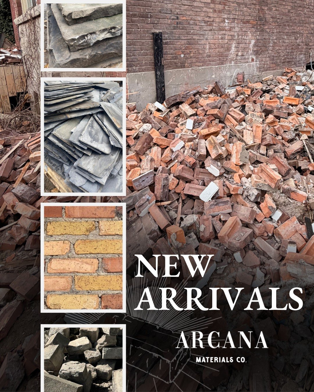 Behind the scenes, we've received some exciting new arrivals at the Arcana Materials yard. We're always on the lookout for unique heritage building materials, and this fall we've collected some real treasures. Here's a preview of what's coming into o