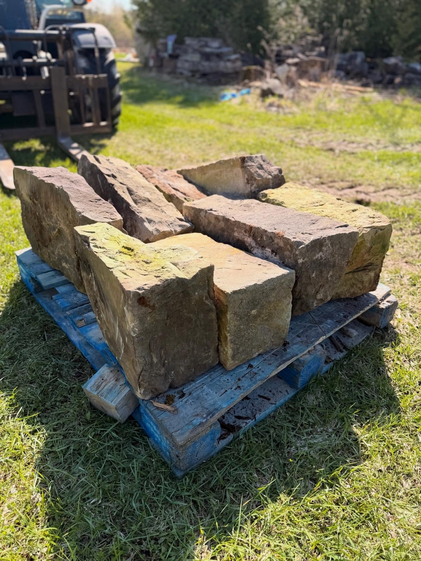 Reclaimed sandstone lintels, sills,  and blocks, salvaged from historic properties in Ontario. Excellent quality and natural patina, perfect for landscape and restoration projects.

Pricing and dimensions vary per piece, please inquire for details. #