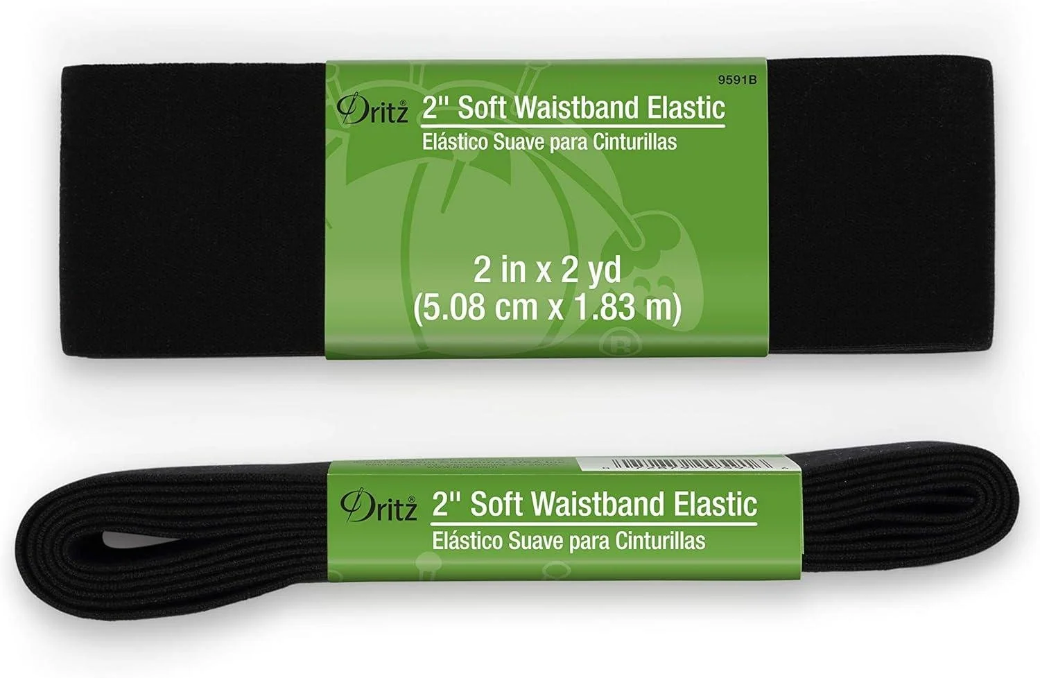 2" Wide - Soft Waistband Elastic (Black or White)