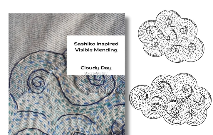 Visible Mending Stick N Stitch - Cloudy Day Pattern