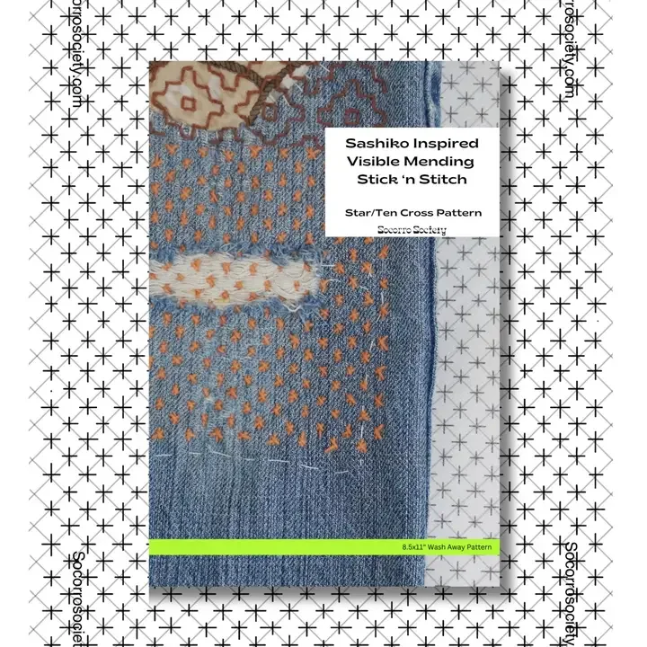 Sashiko Inspired Star/Ten Cross Stick and Stitch Pattern