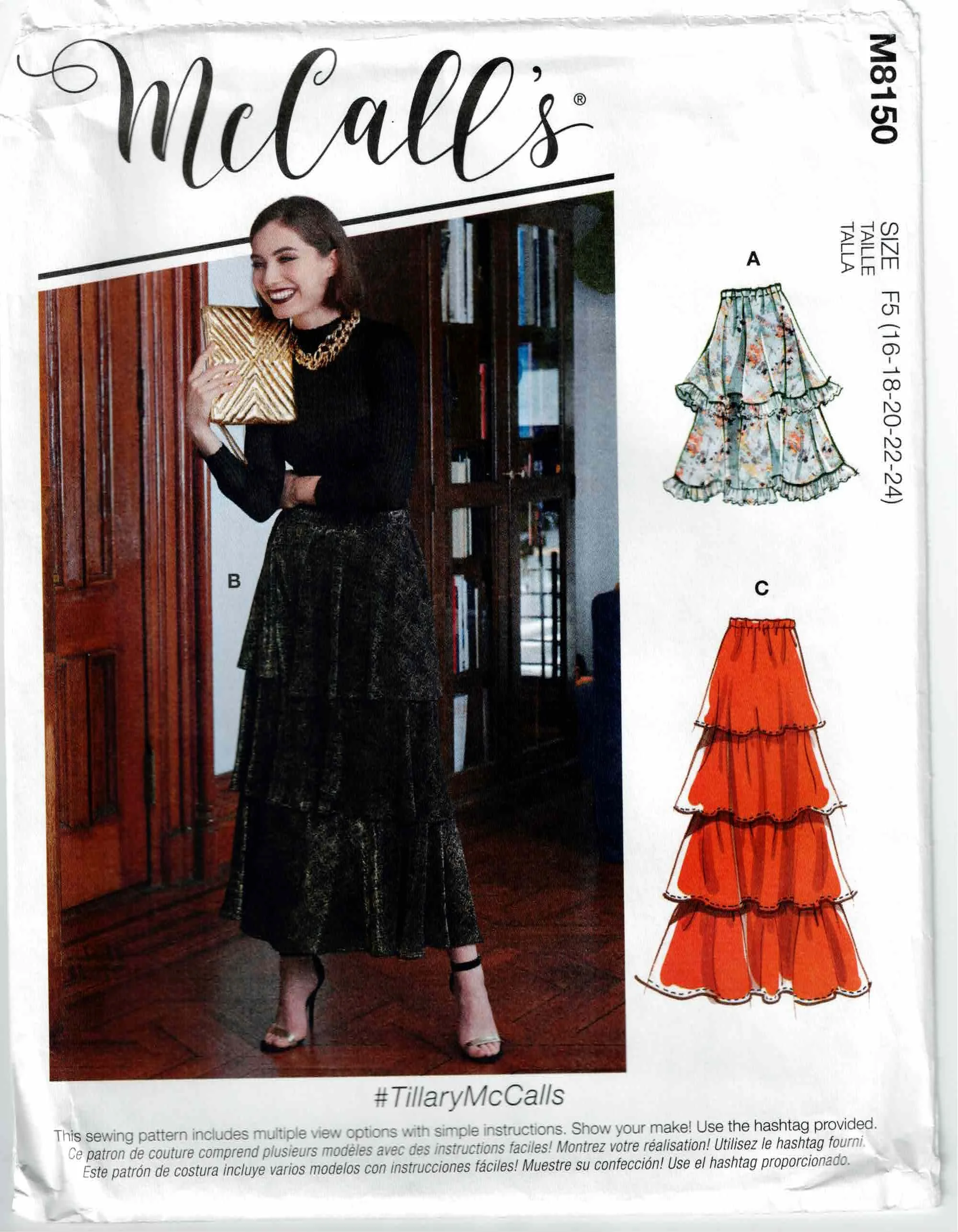 McCall's Pattern #M8150 Circa 2020 - Size range 16/18/20/22/24