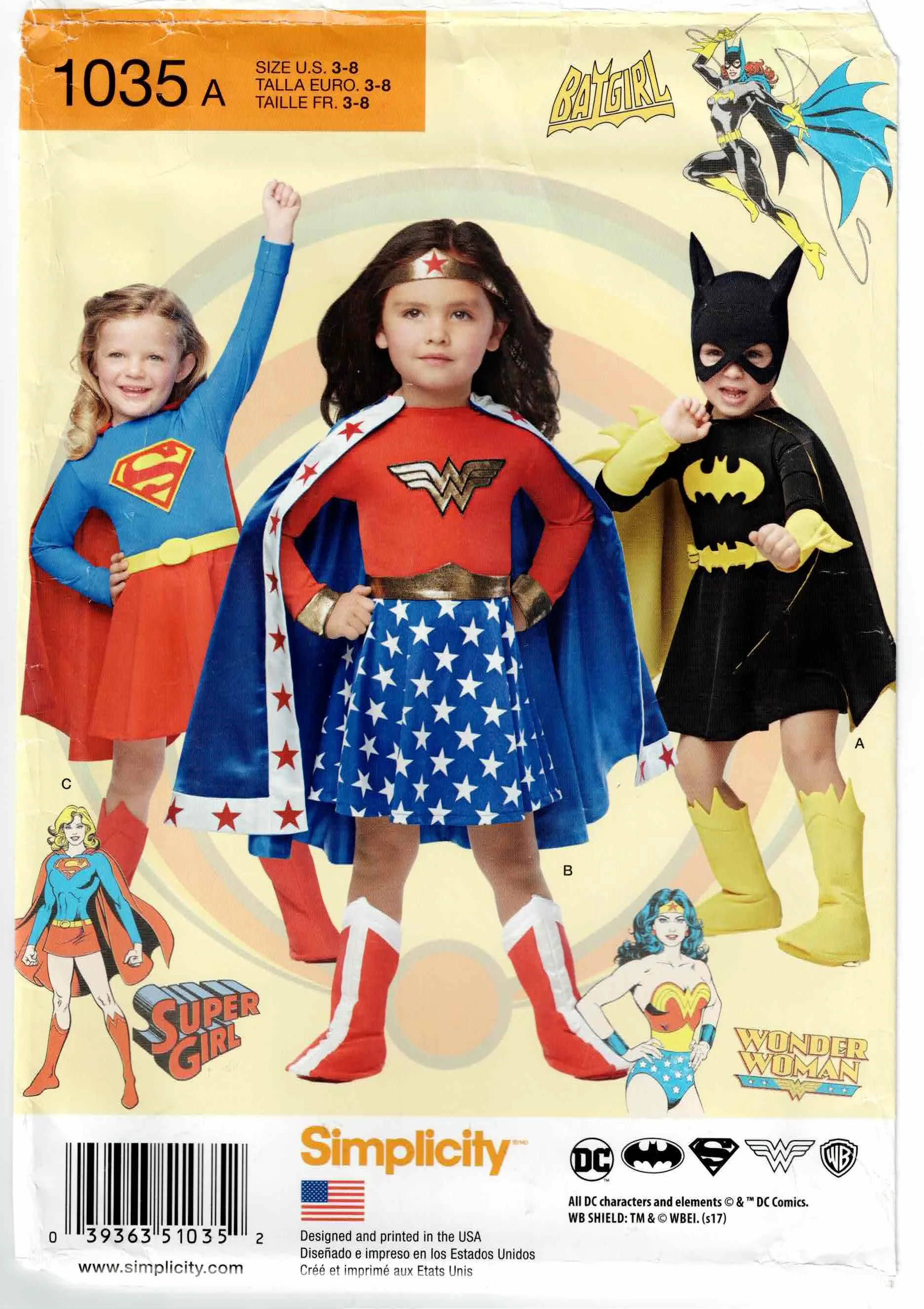Simplicity Pattern #1035 Circa 2019 - Size range 3-8