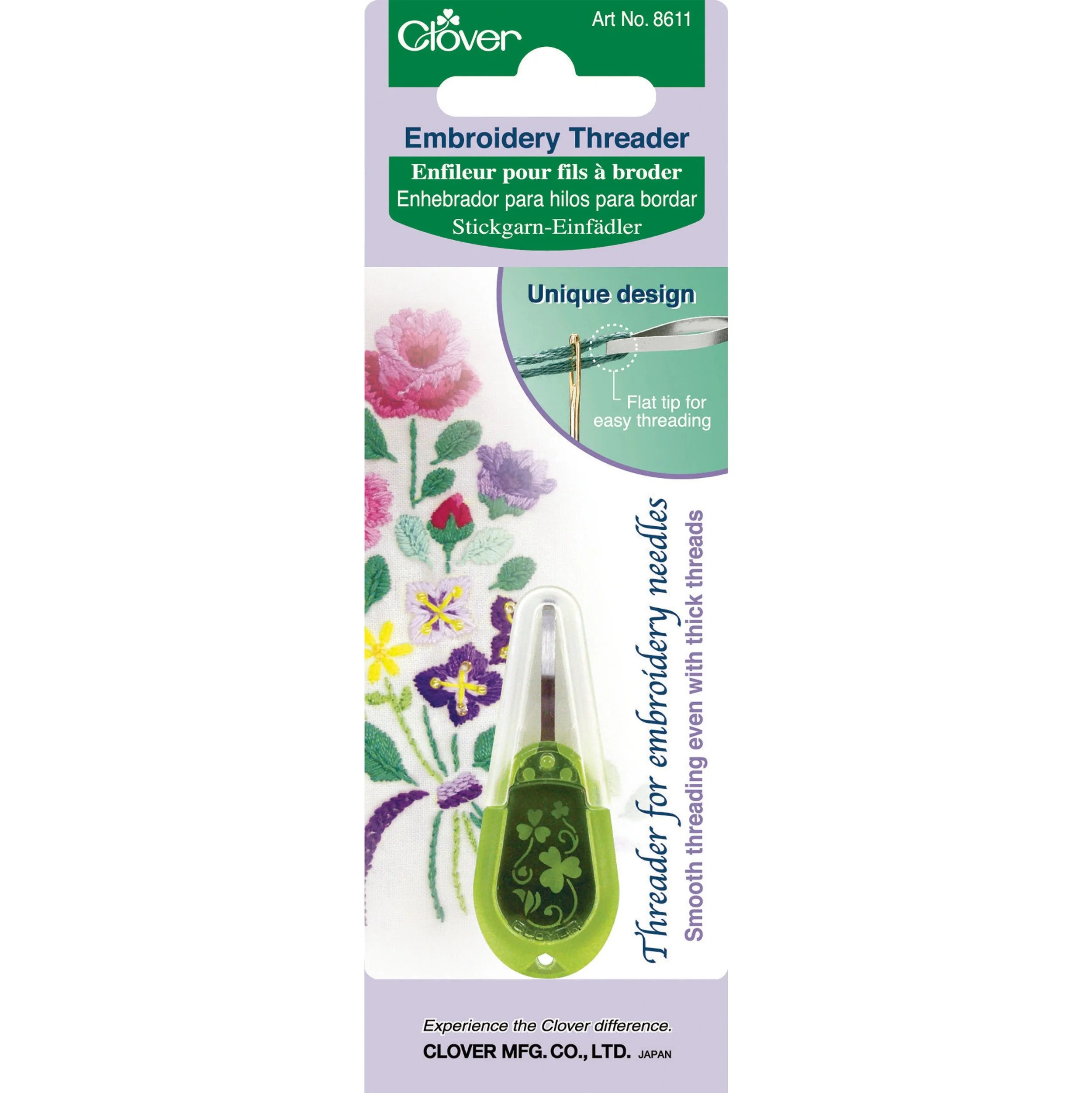 Clover Needle Threader for Embroidery & Thicker Threads