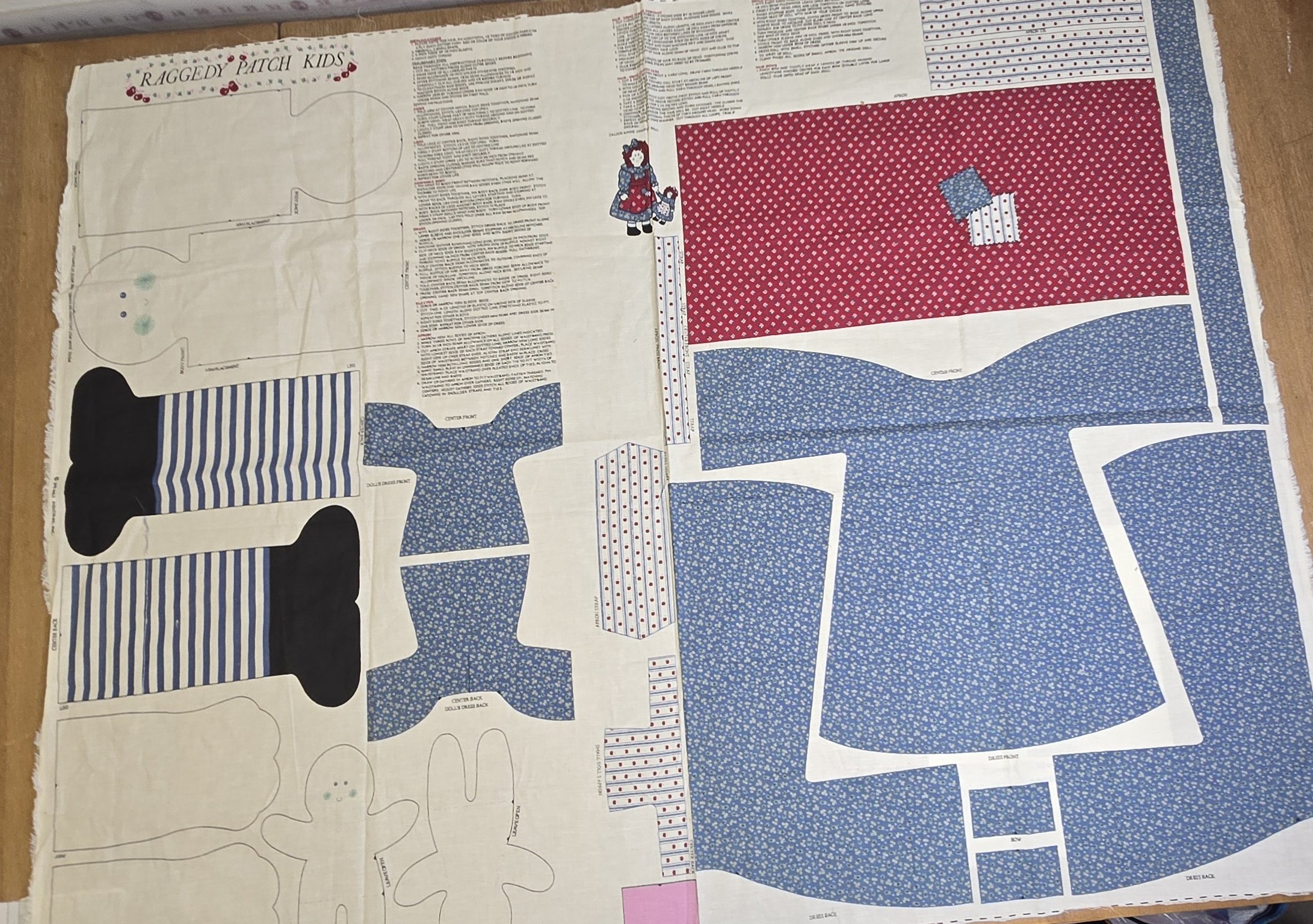 Raggedy Patch Kids Panel - DIY Doll