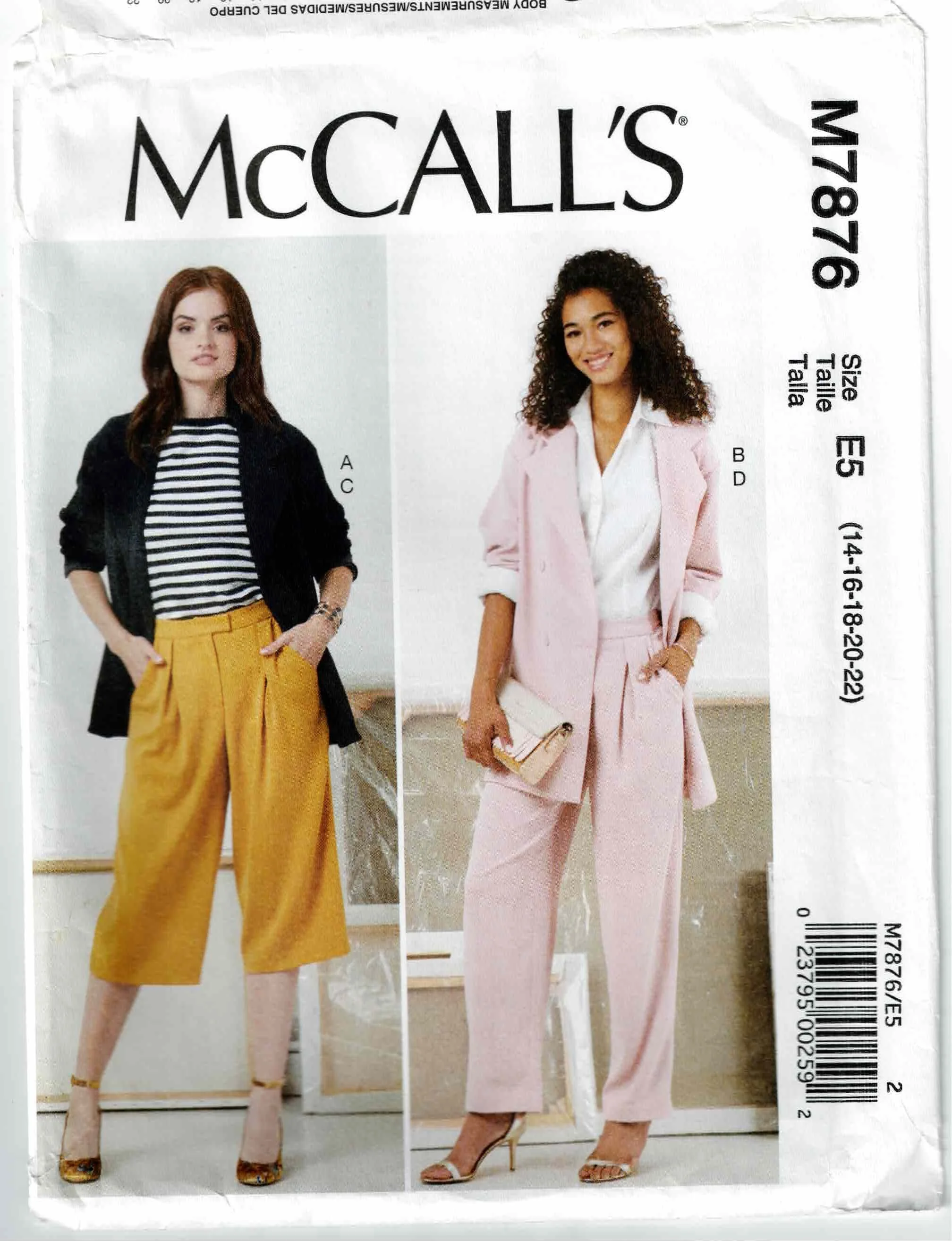 McCall's Pattern #M7876 Circa 2018 - Size range 14/16/18/20/22