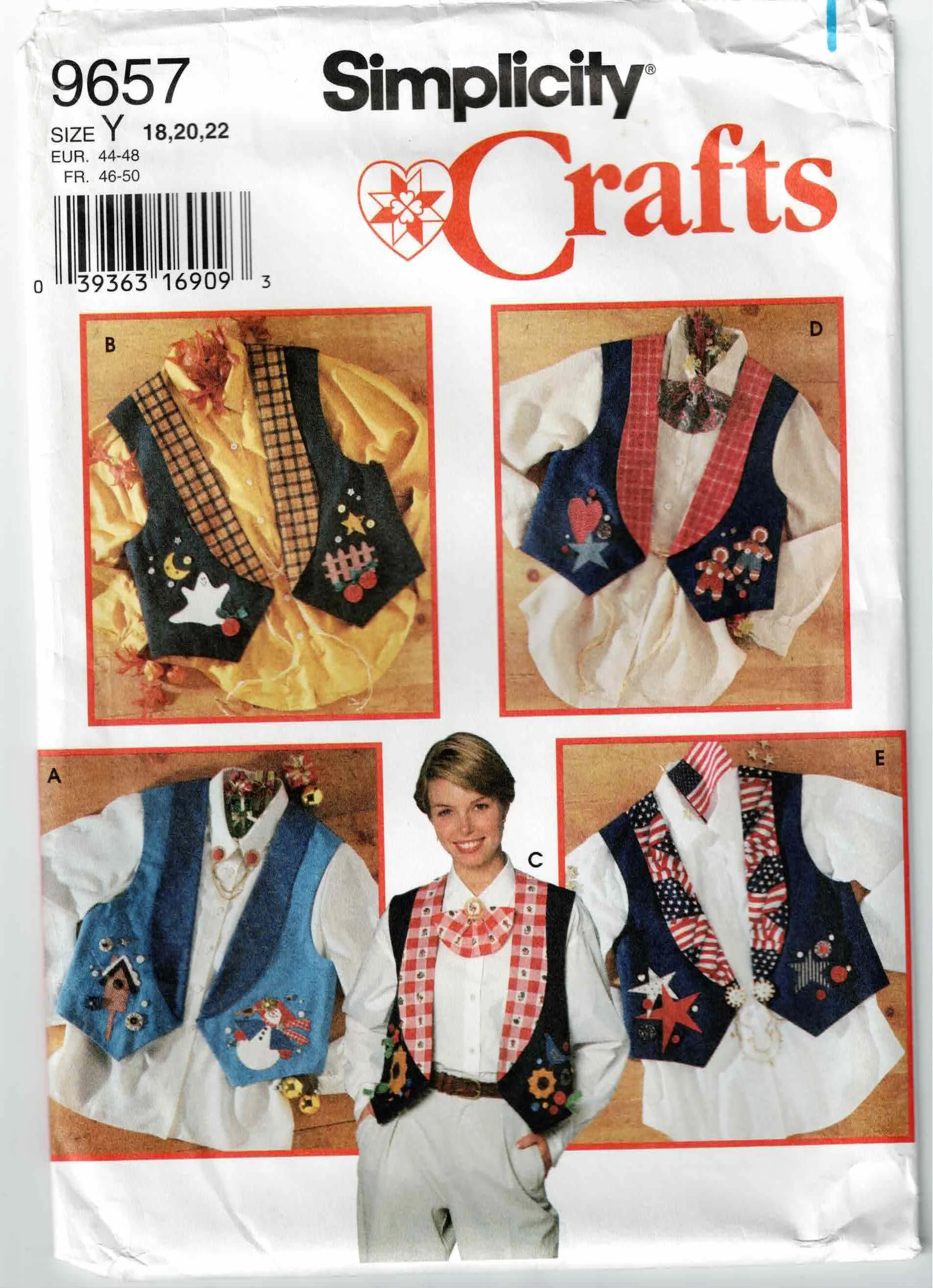 Simplicity Pattern #9657 Circa 1995- Size range 18/20/22