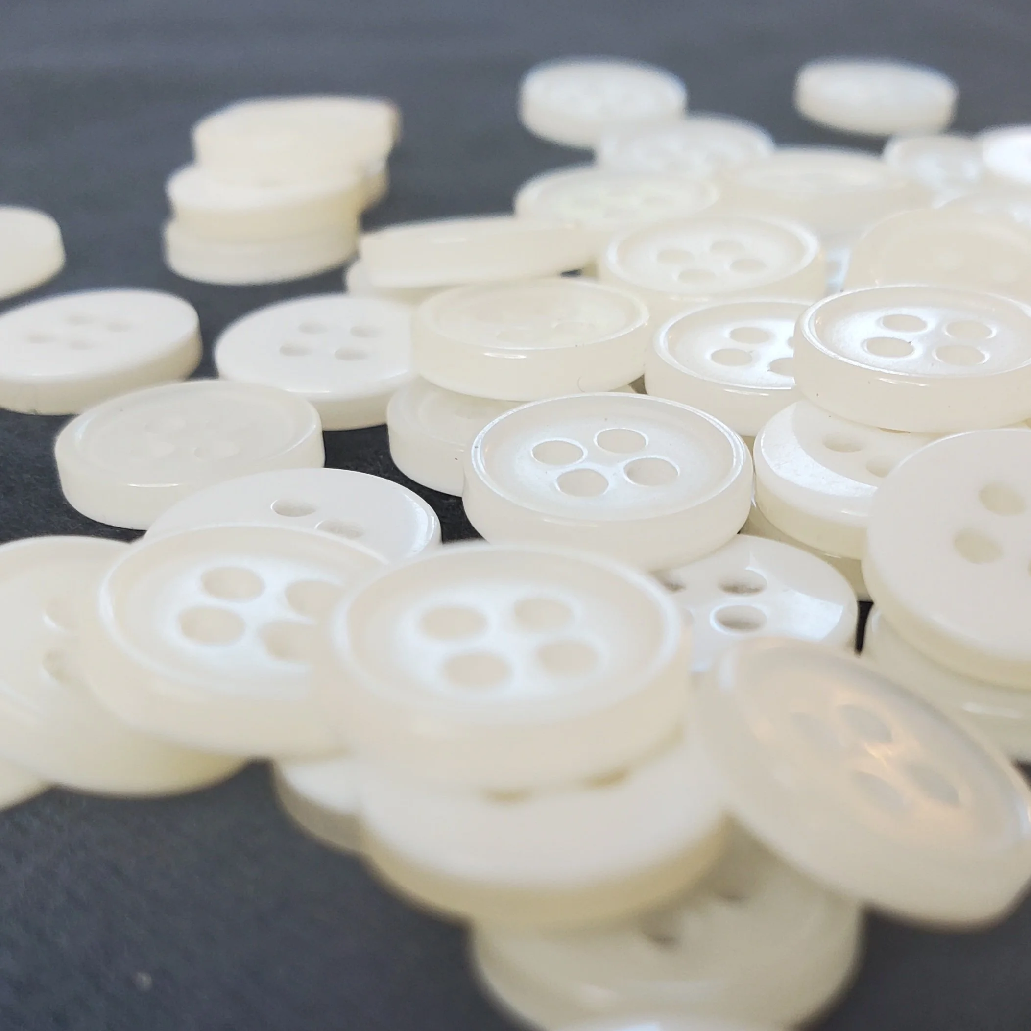 Boring AF White Buttons 7/16" 4-Hole