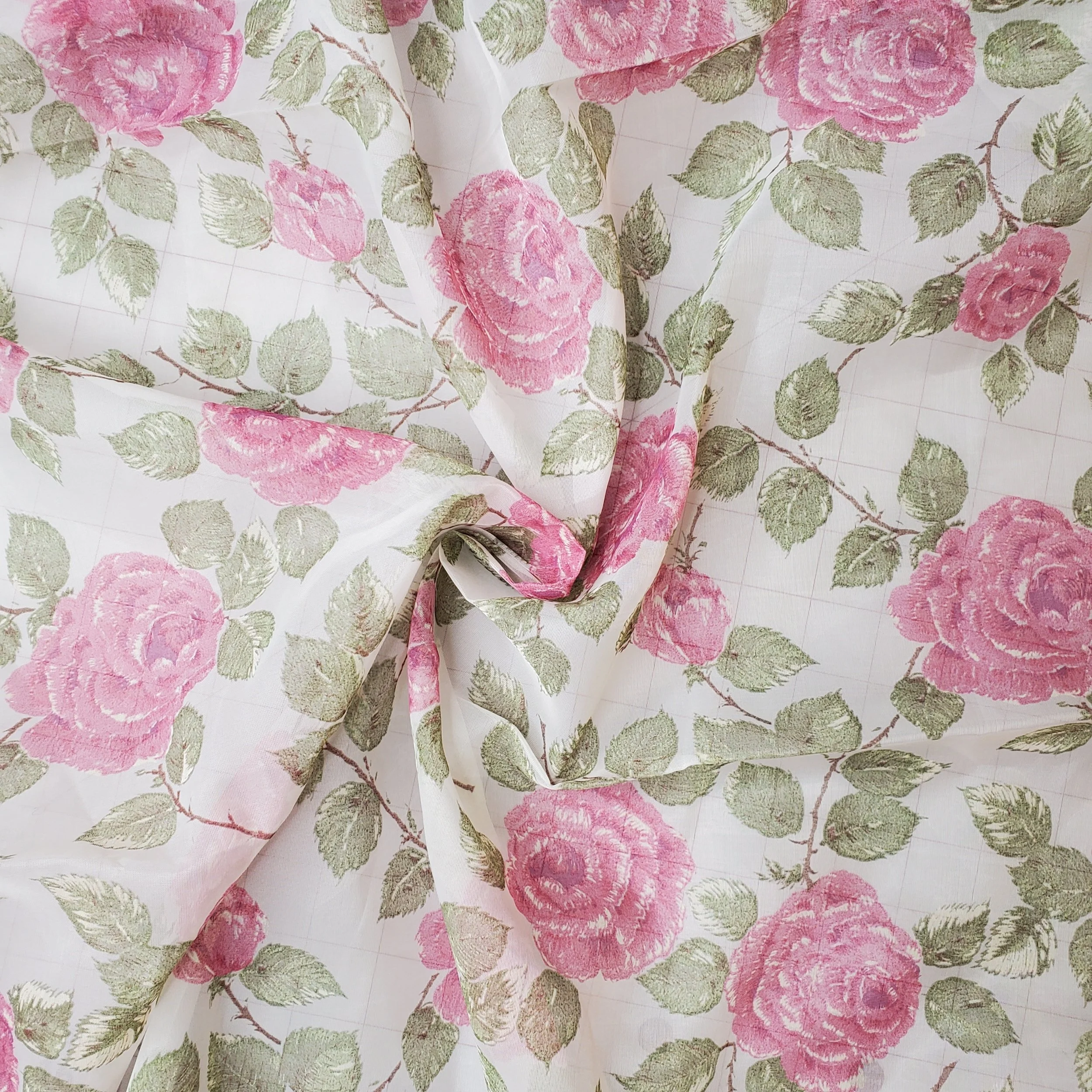 Vintage Rose Covered Organza