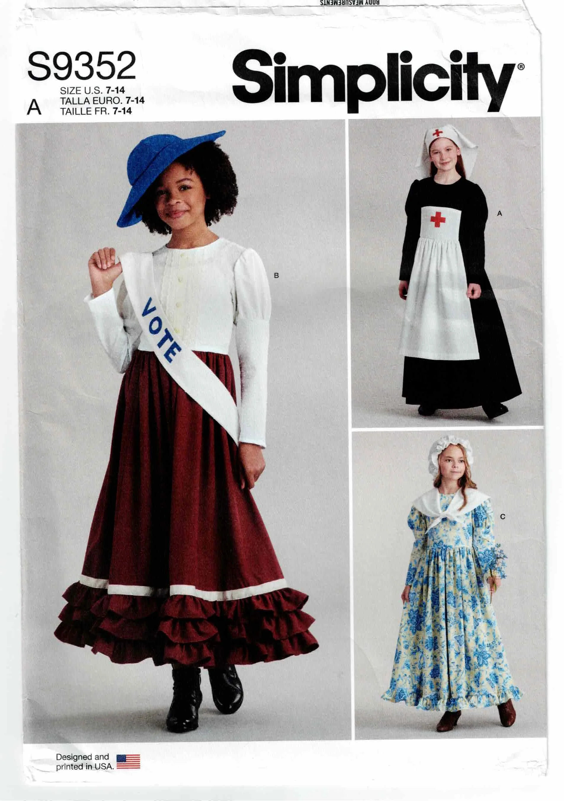 Simplicity Pattern #S9352 Circa 2021 - Size range 7-14