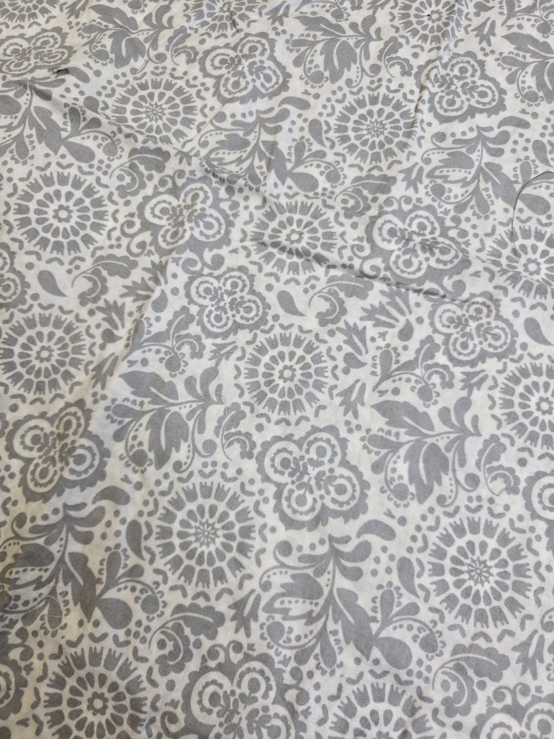Grey Toile-y Print on White