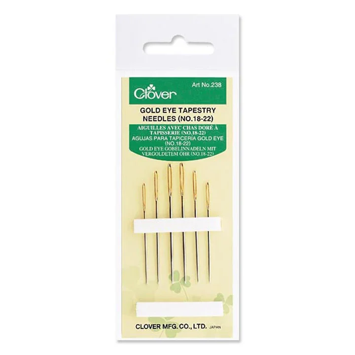 Clover Gold Eye Tapestry Needles sz18-22