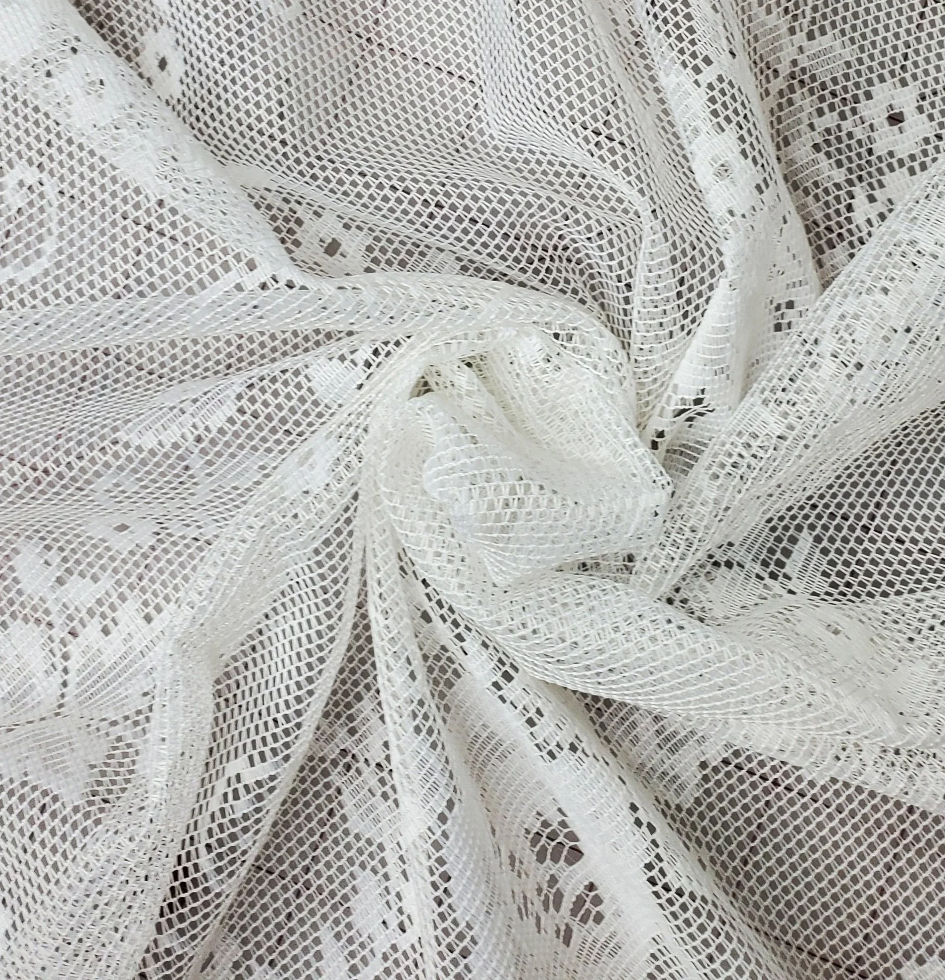 Synthetic Lace Fabric, Not a Window Covering or Tablecloth