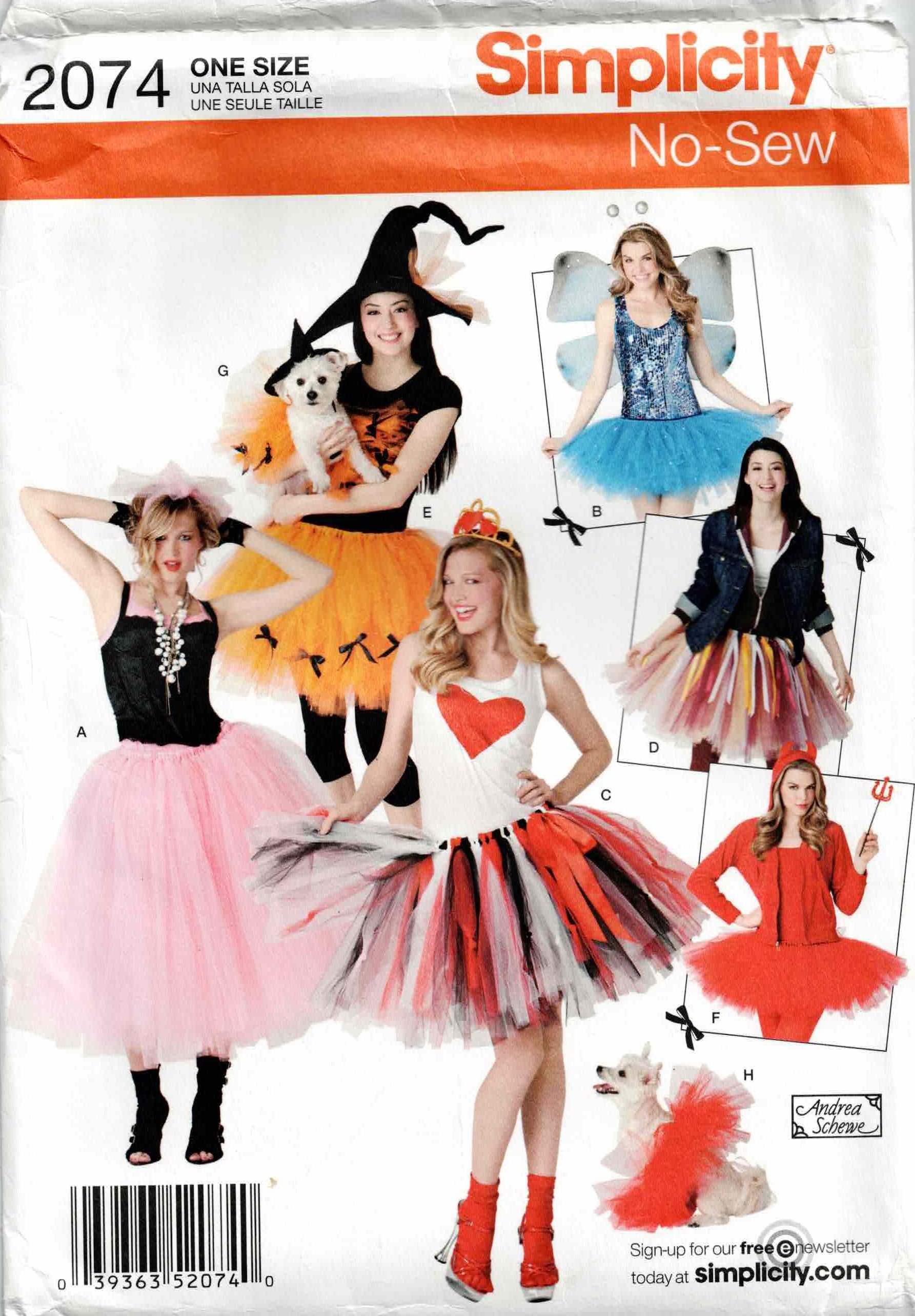 Simplicity Pattern #2074 Circa 2011 - One Size (No-Sew)