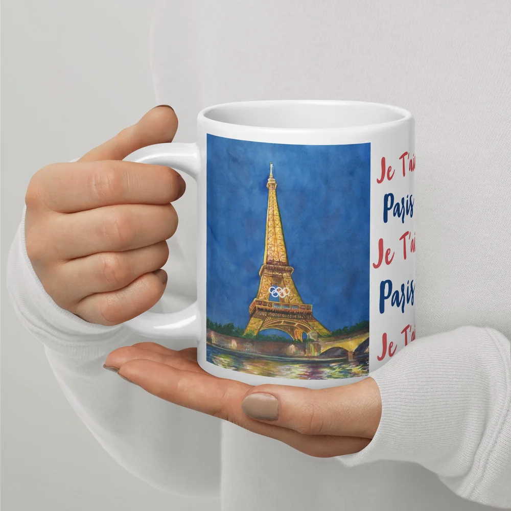 Eiffel Tower Custom Mug - Je T'aime Paris Collection  Stacia's Studio