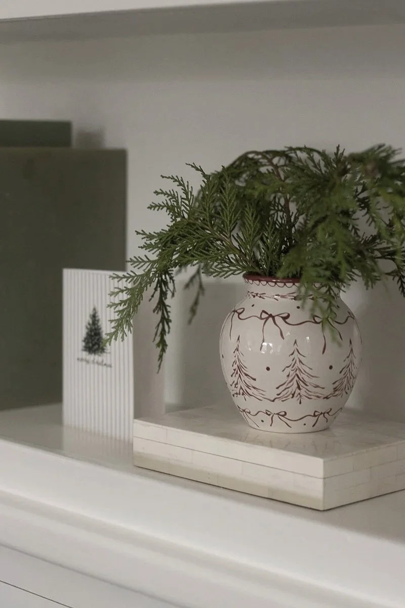 Christmas Toile Small Vase