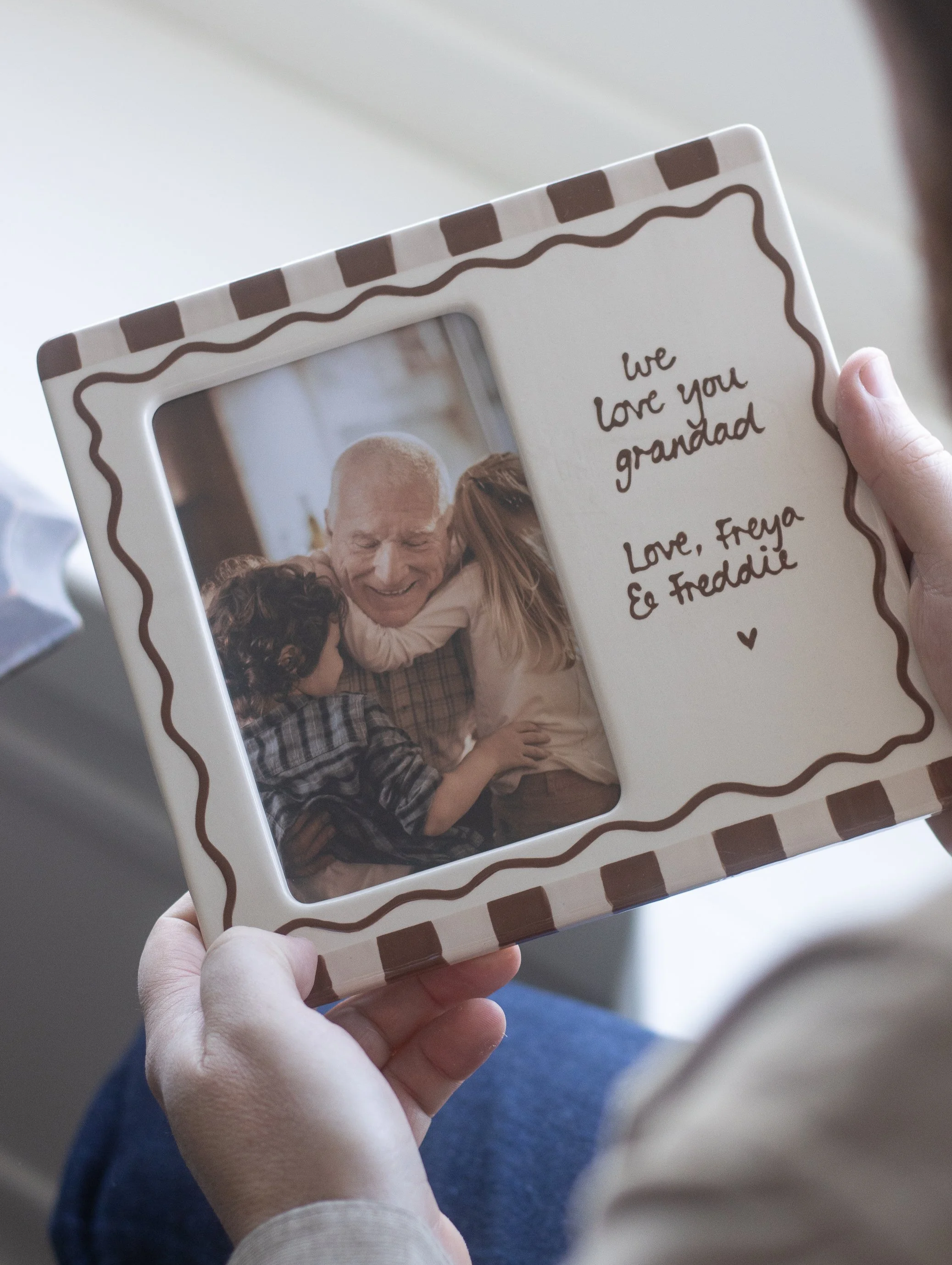 Brown Personalised Message Photo Frame