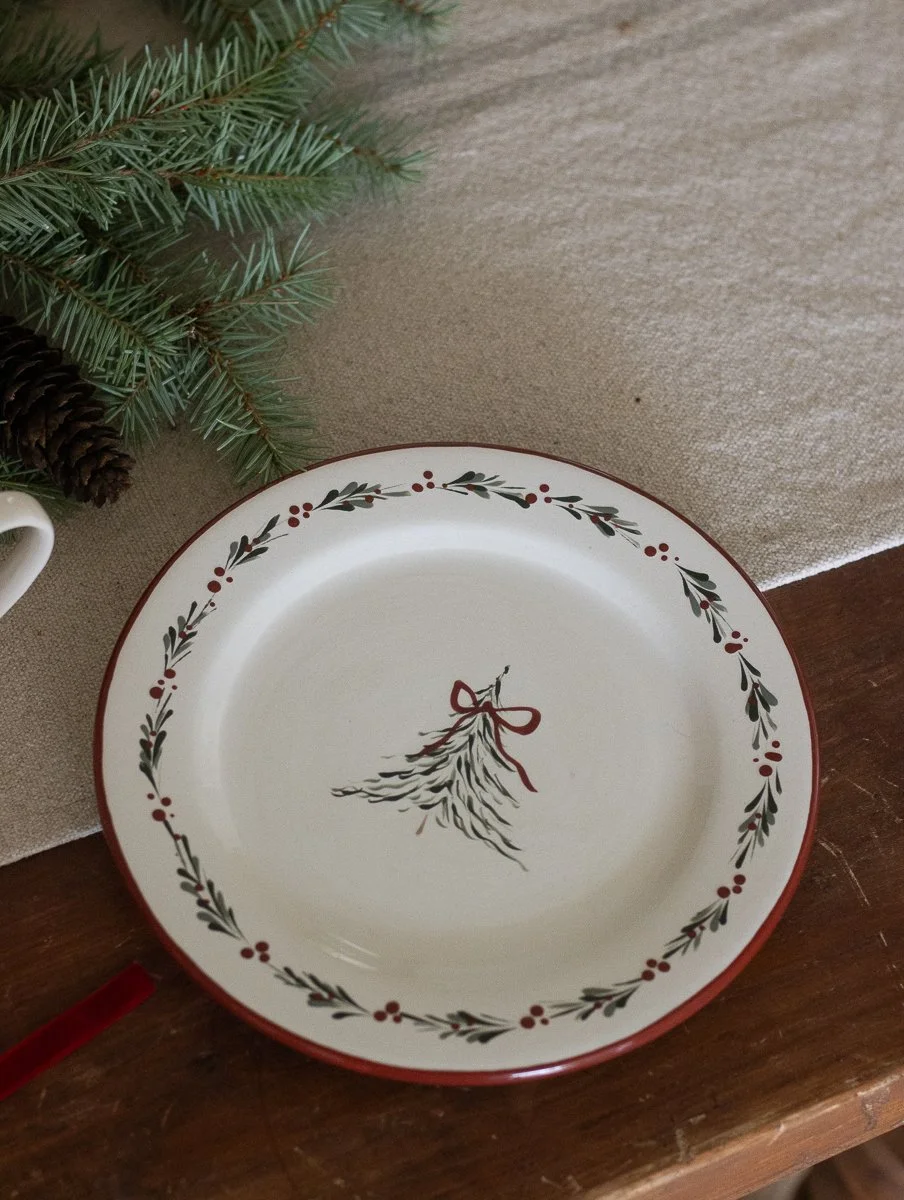 Christmas Tree Wreath Plate 21cm