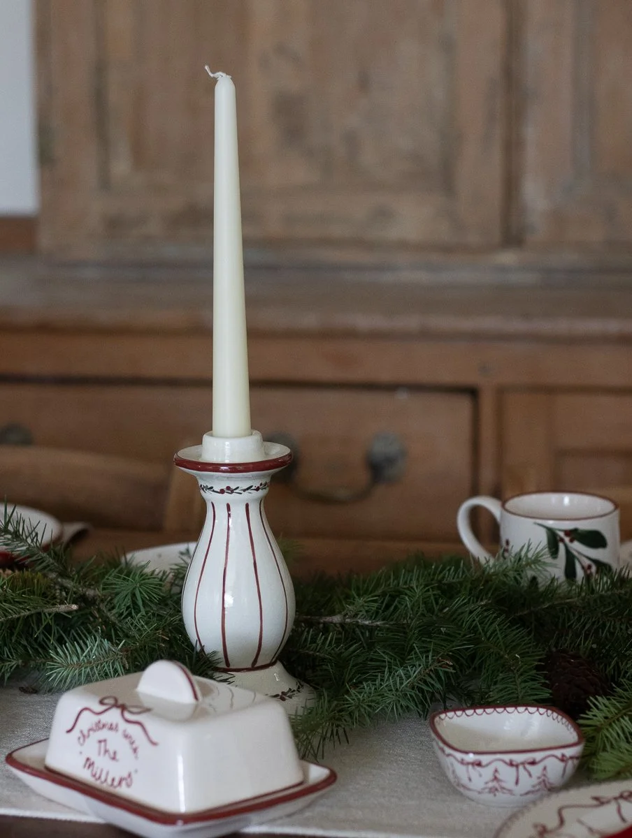 Christmas Garland Candlestick Holder