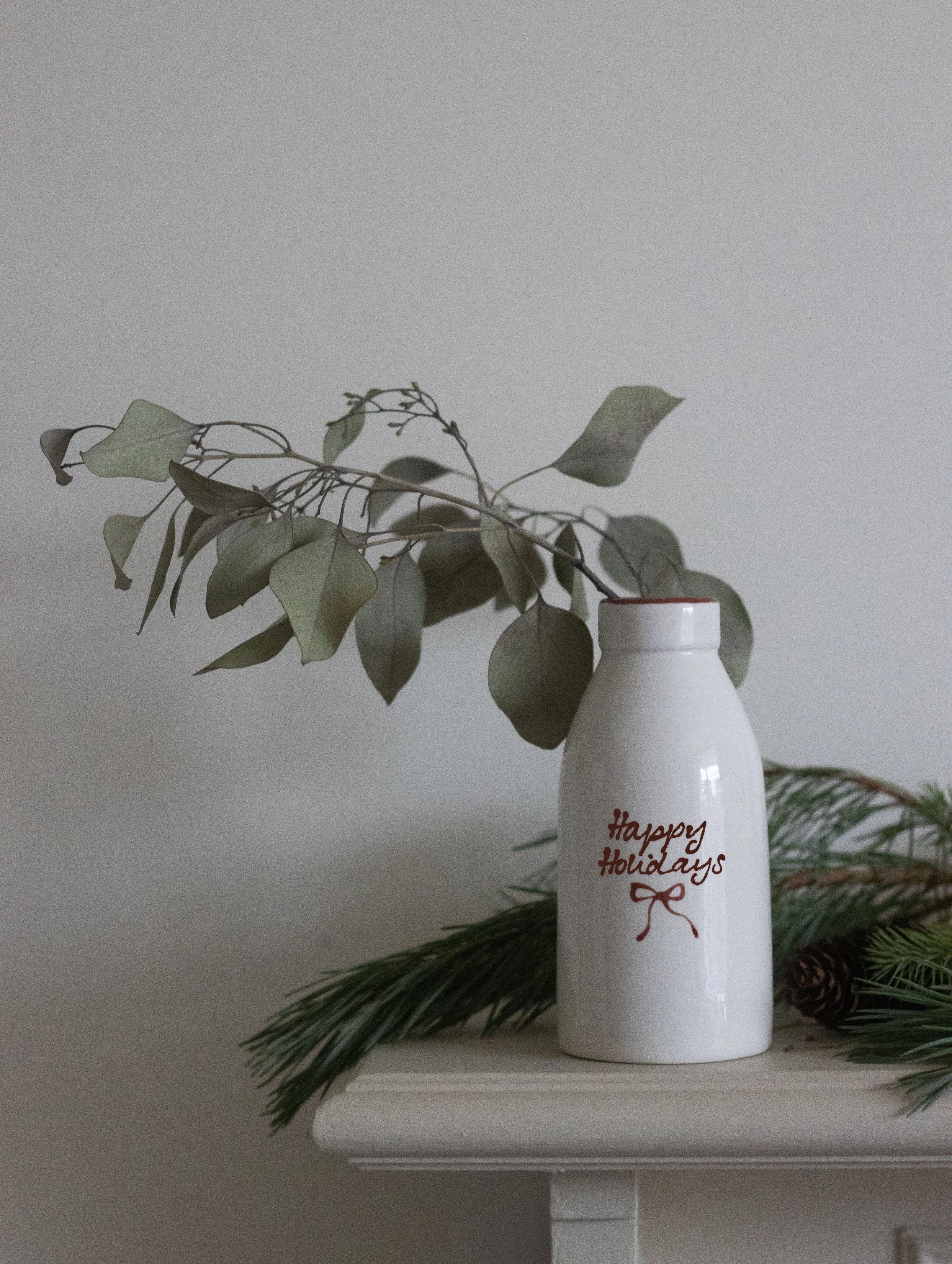 Classic Christmas Milk Vase