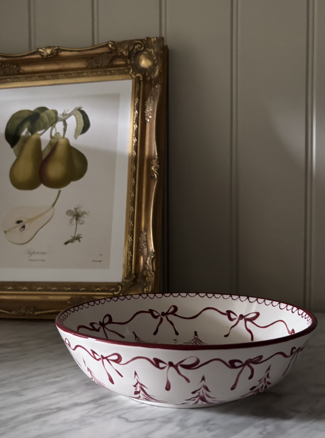 Christmas Toile Serving Bowl