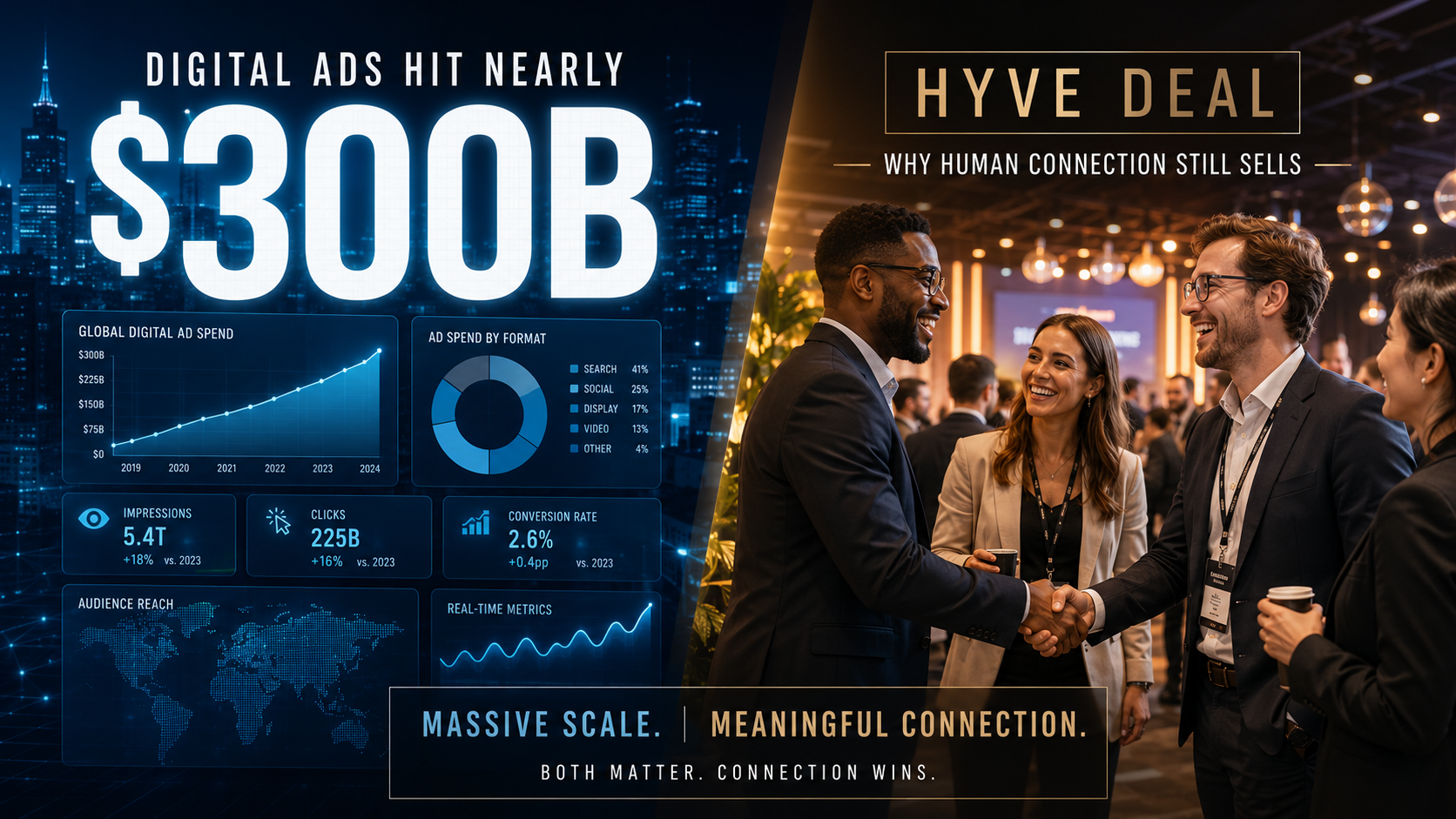 Digital Ads Hit Nearly $300 Billion, but the Hyve Deal Shows Why Human Connection Still Sells