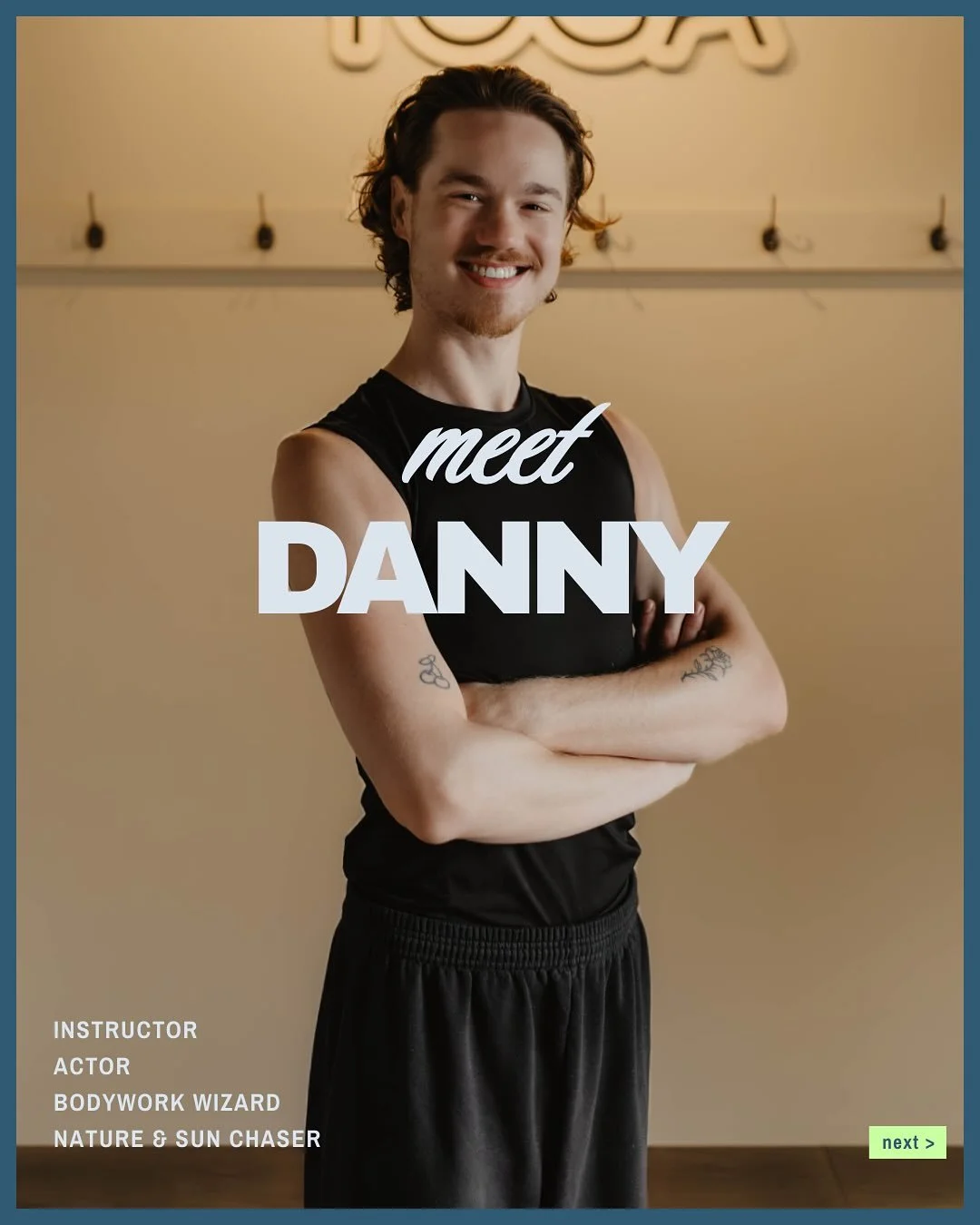 Danny brings the &ldquo;can&rsquo;t stop smiling&rdquo; vibes and thoughtful sequencing every Tuesday to Nirvana. Swipe to learn more and come experience his joyful energy for yourself✨ We are so lucky to have you, Danny !!