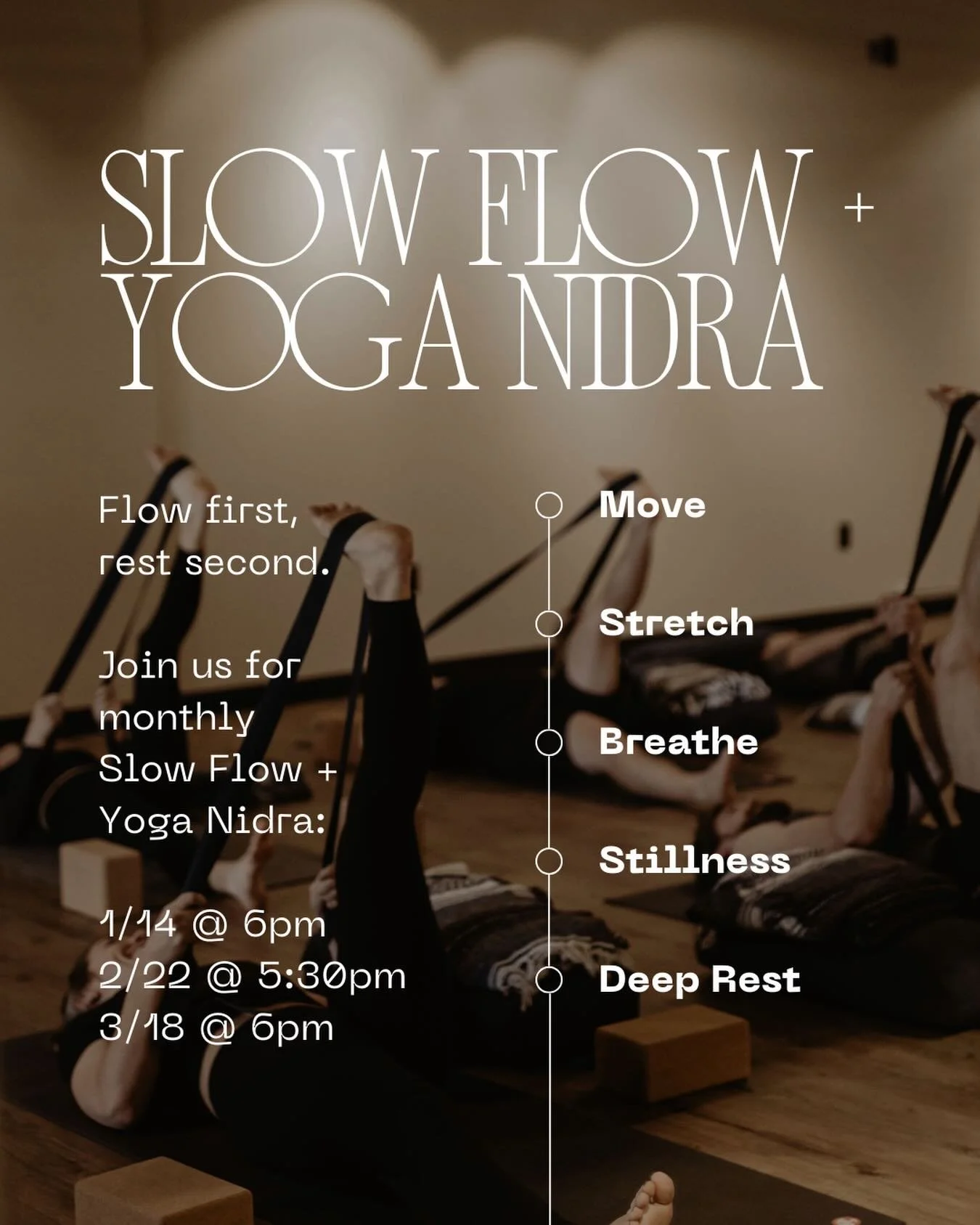 Our Slow Flow + Yoga Nidra is a fan favorite for a reason 🤍 Movement followed by deep, guided rest that helps you fully unwind.

Save the dates for the next few:
✨ 1/14 @ 6pm
✨ 2/22 @ 5:30pm
✨ 3/18 @ 6pm

Reserve your spot on the Glofox app or at ni