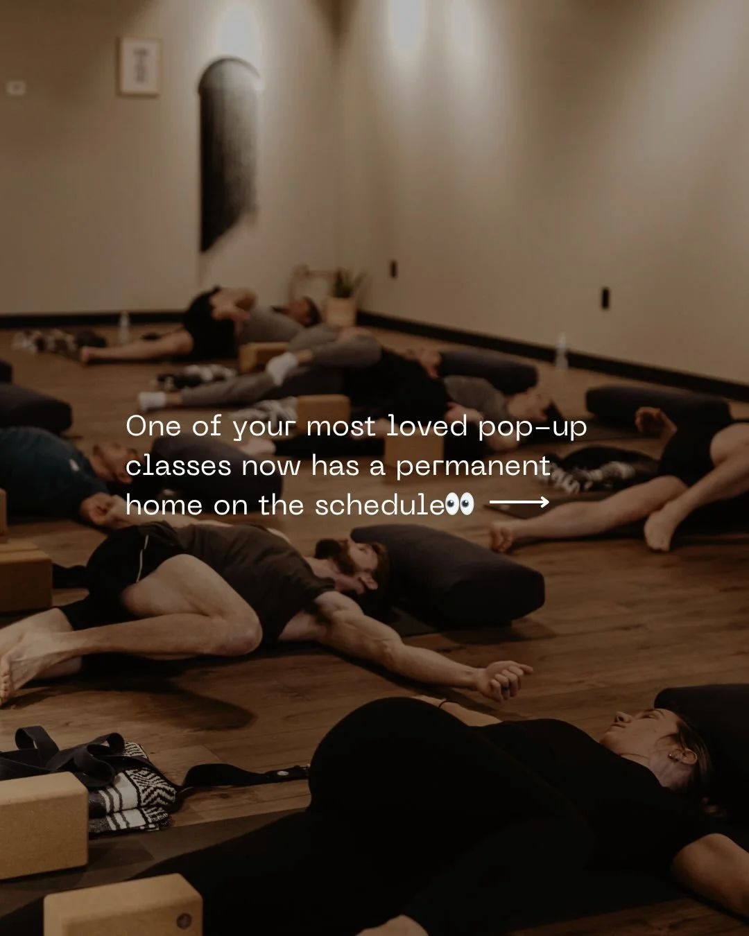 This fan-favorite class now has a permanent home on the schedule! 💖

Slow Flow + Yoga Nidra will be your weekly Wednesday evening reset. Begin with a Slow Flow to stretch and unwind, followed by Yoga Nidra to leave you feeling completely restored.

