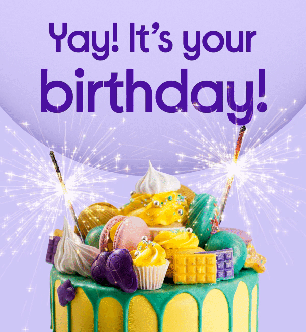 Email header sent out to customers celebrating their birthday