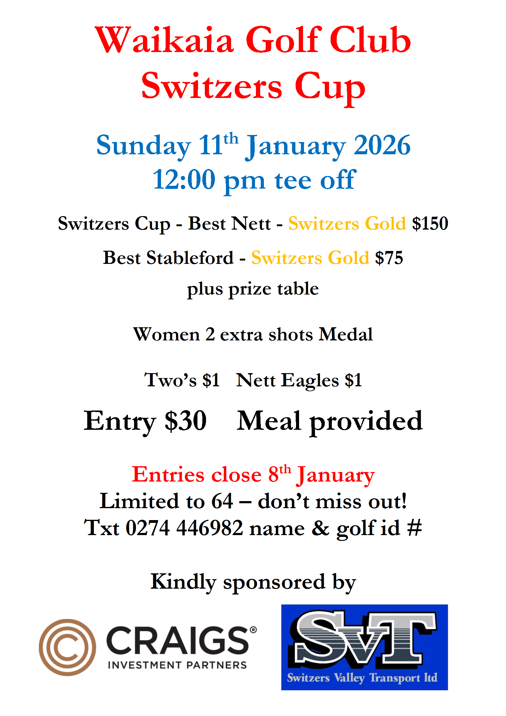 Waikaia Switzers Cup 2026