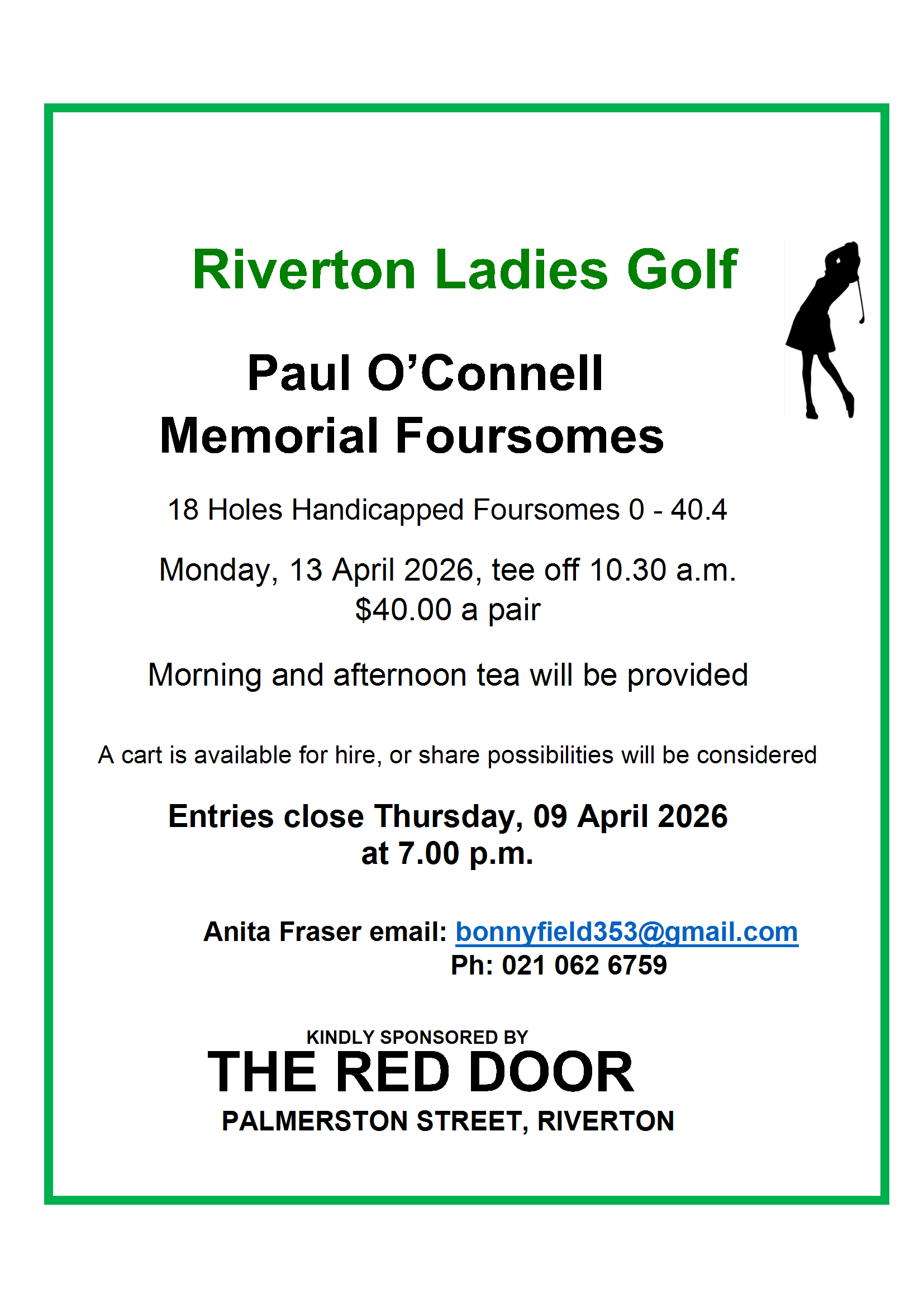 Riverton Ladies Golf Paul O'Connell Memorial Foursomes