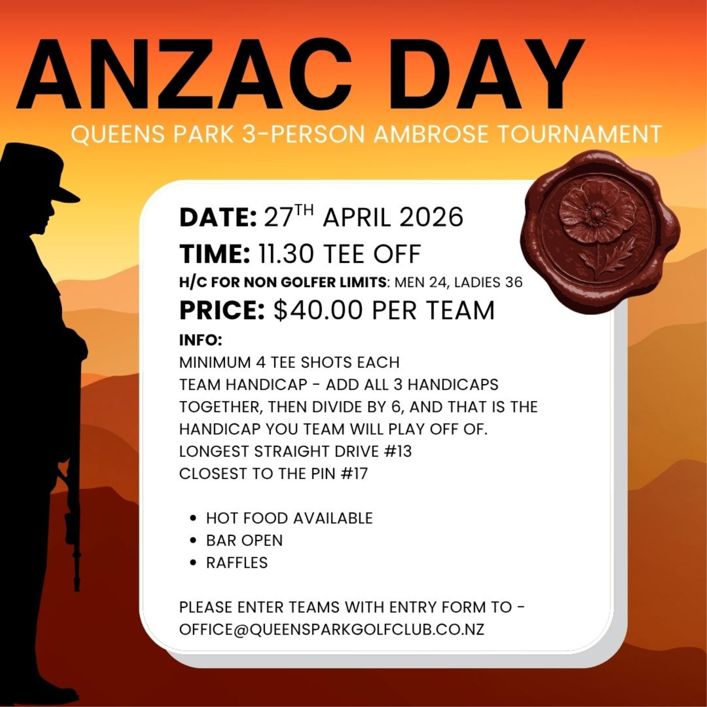 Queens Park 3 Person Ambrose Tournament