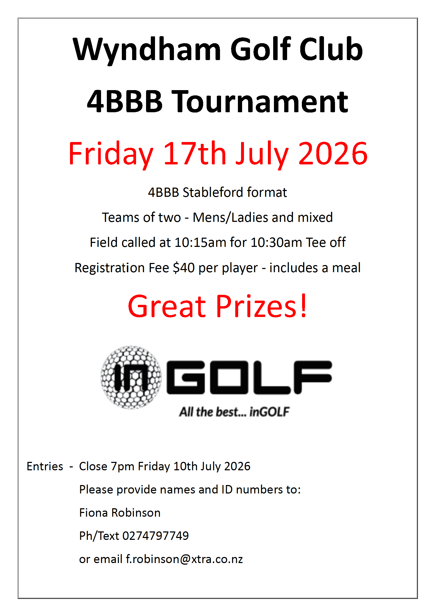 Wyndham Golf Club 4BBB Tournament