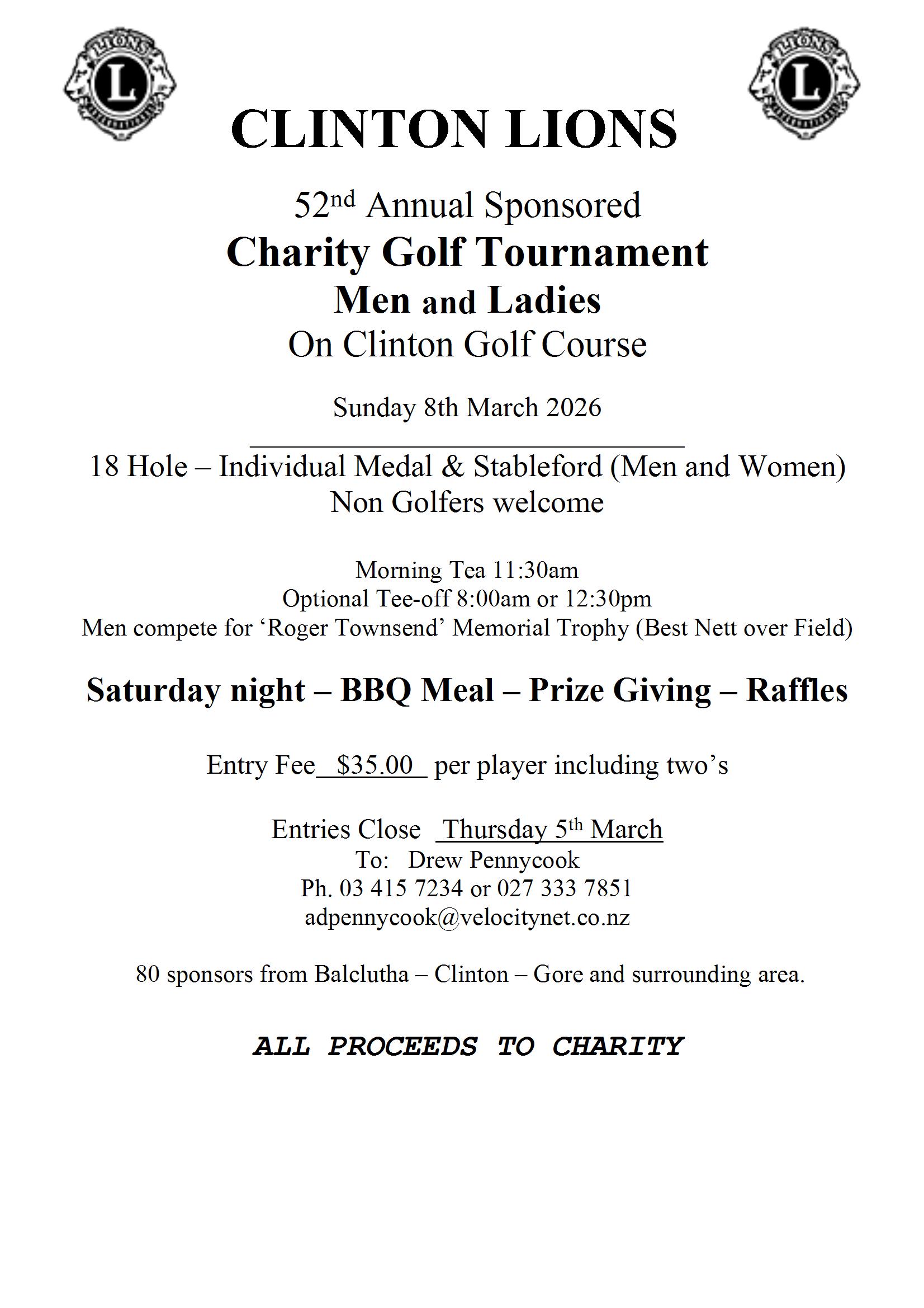Clinton Lions Charity Golf Tournament