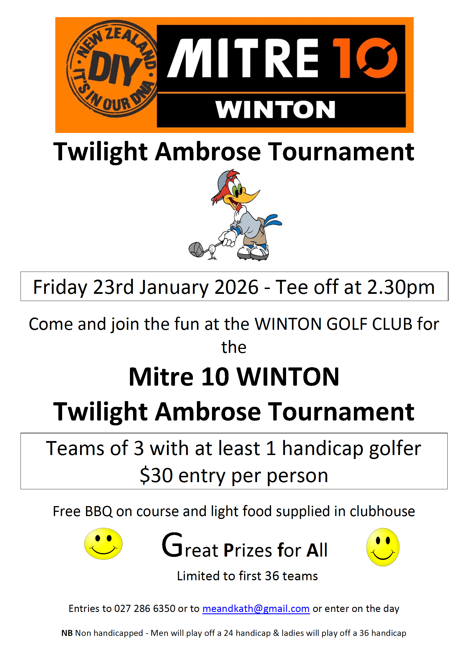 Winton Mitre 10 Ambrose Tournament