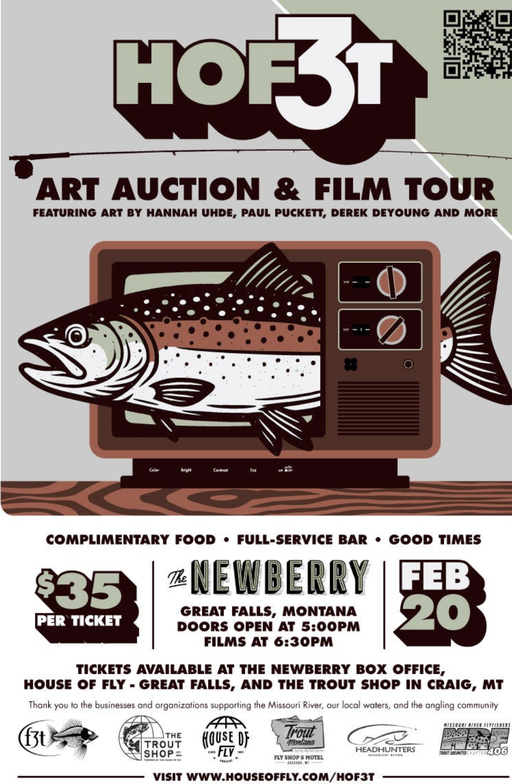 Fly Fishing Film Tour at Newberry in Great Falls Frday Nite 2/20