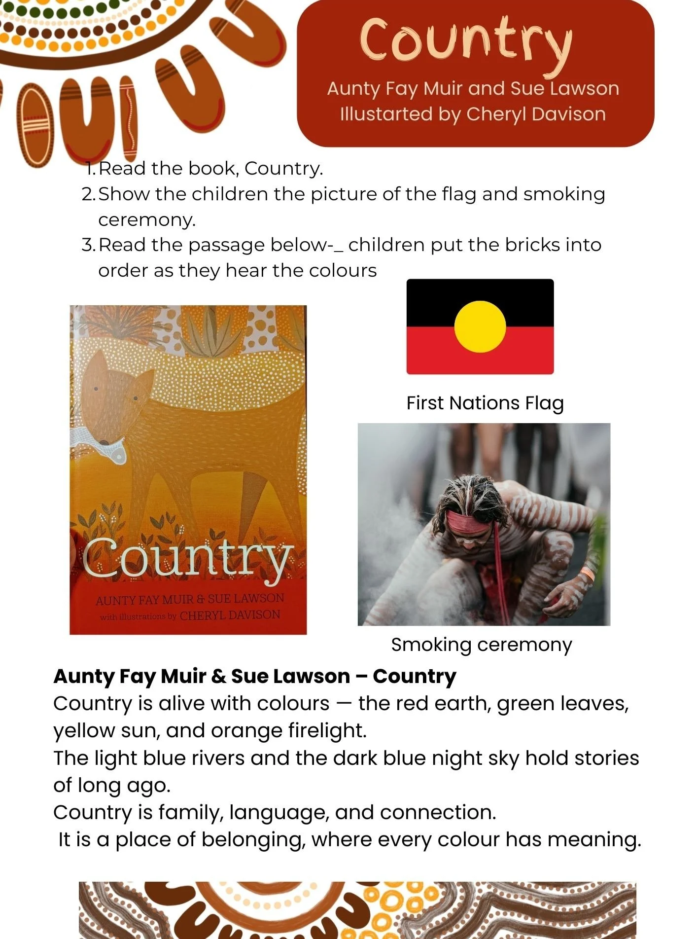 🌏✨ Country is more than a place &mdash; it&rsquo;s family, story, and belonging.

In our Six Bricks story sessions, we explore Country with the colours of learning:
❤️ Red earth
💚 Green leaves
💛 Yellow sun
🧡 Orange firelight
💙 Light blue rivers
