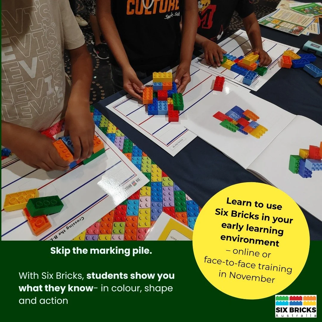 With the Six Bricks activities every child has a set of bricks. The way they arrange the bricks demonstrates their understanding.

Does the child:
✅ cross the midline
✅balance without falling
✅wait and follow instructions
✅cooperate with others
✅take