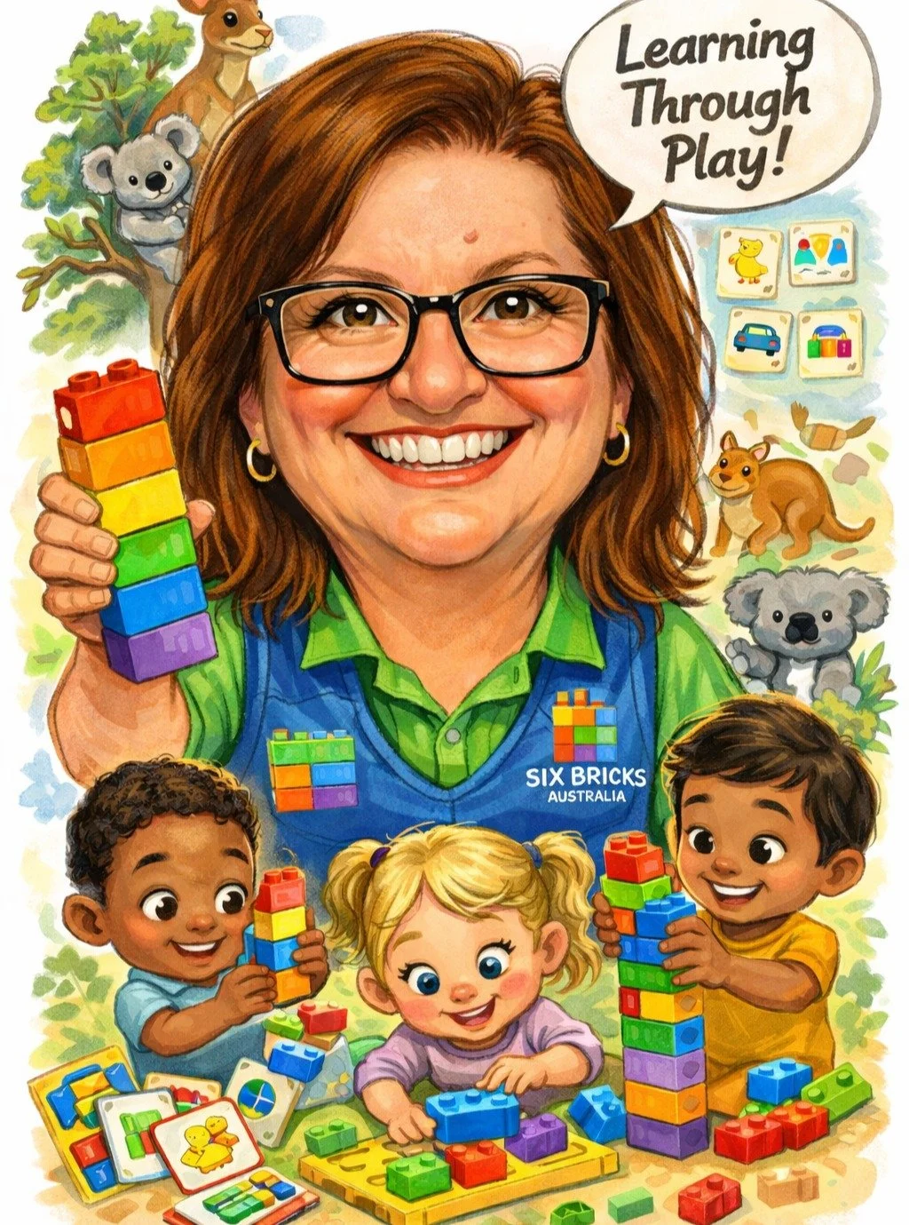 Big Smiles. Curious Minds. Learning Through Play.

At Six Bricks Australia we are so excited to share all that Six Bricks brings to the early learning and inclusion space 🧱💛

This little caricature made me smile &mdash;
big smiles, curious children