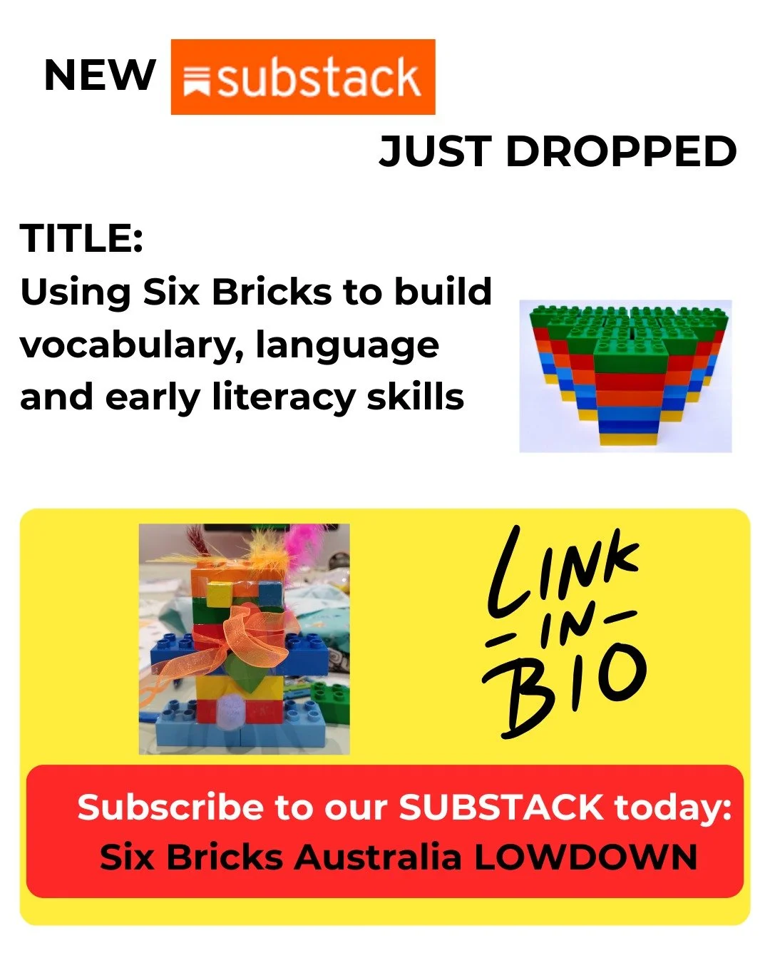 🎲 Build Words, Build Stories with Six Bricks!

Short, playful moments can grow big language skills! 🗣️💡
Six Bricks helps children:

Explore vocabulary through colours, shapes &amp; movement

Practice listening &amp; sequencing

Tell stories &amp; 